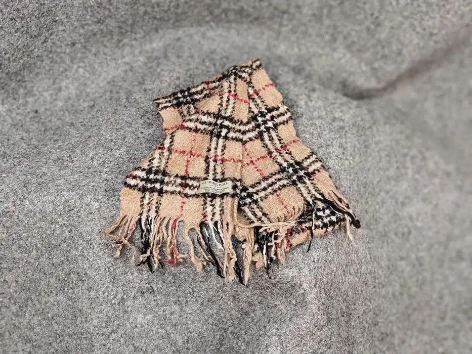 Burberry Burberry London Tan Multicolor Merino Blend Nova Check Scarf Size ONE SIZE - 3 Thumbnail