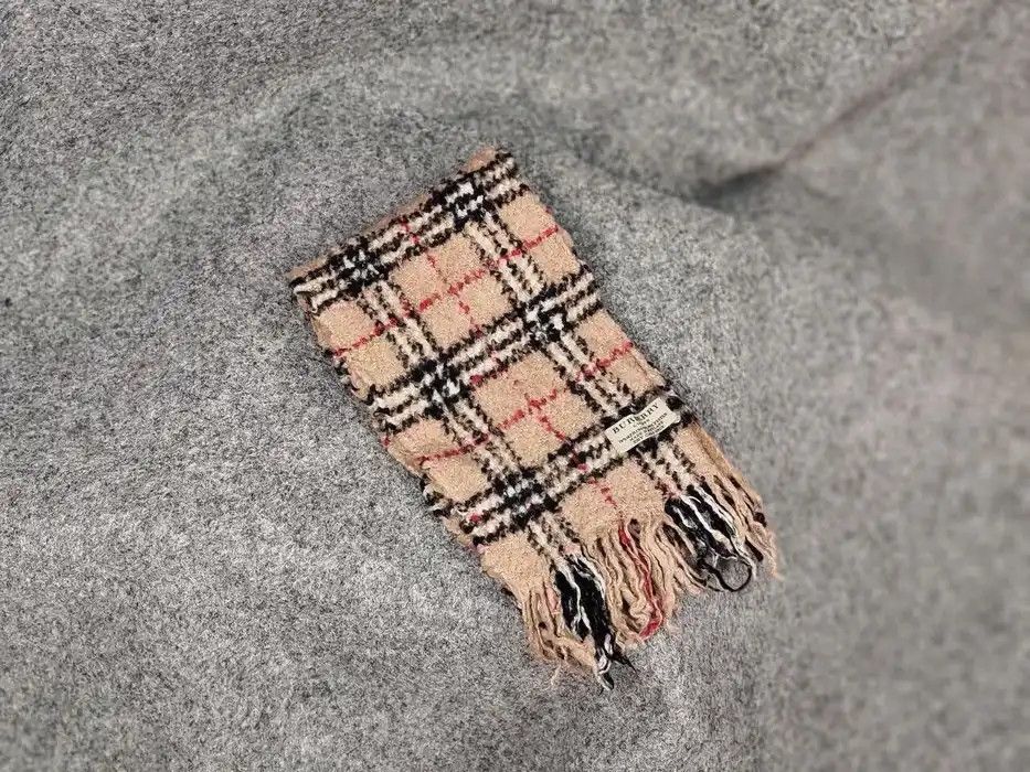 Burberry Burberry London Tan Multicolor Merino Blend Nova Check Scarf Size ONE SIZE - 4 Thumbnail