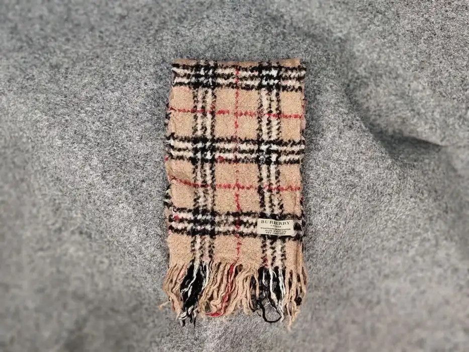 Burberry Burberry London Tan Multicolor Merino Blend Nova Check Scarf Size ONE SIZE - 6 Thumbnail