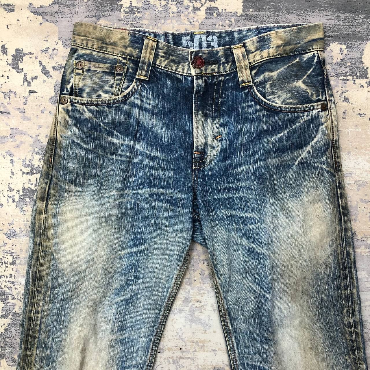 Edwin P625 EDWIN BLUE TRIP 503 DISTRESSED BAGGY DENIM Size US 33 - 3 Thumbnail