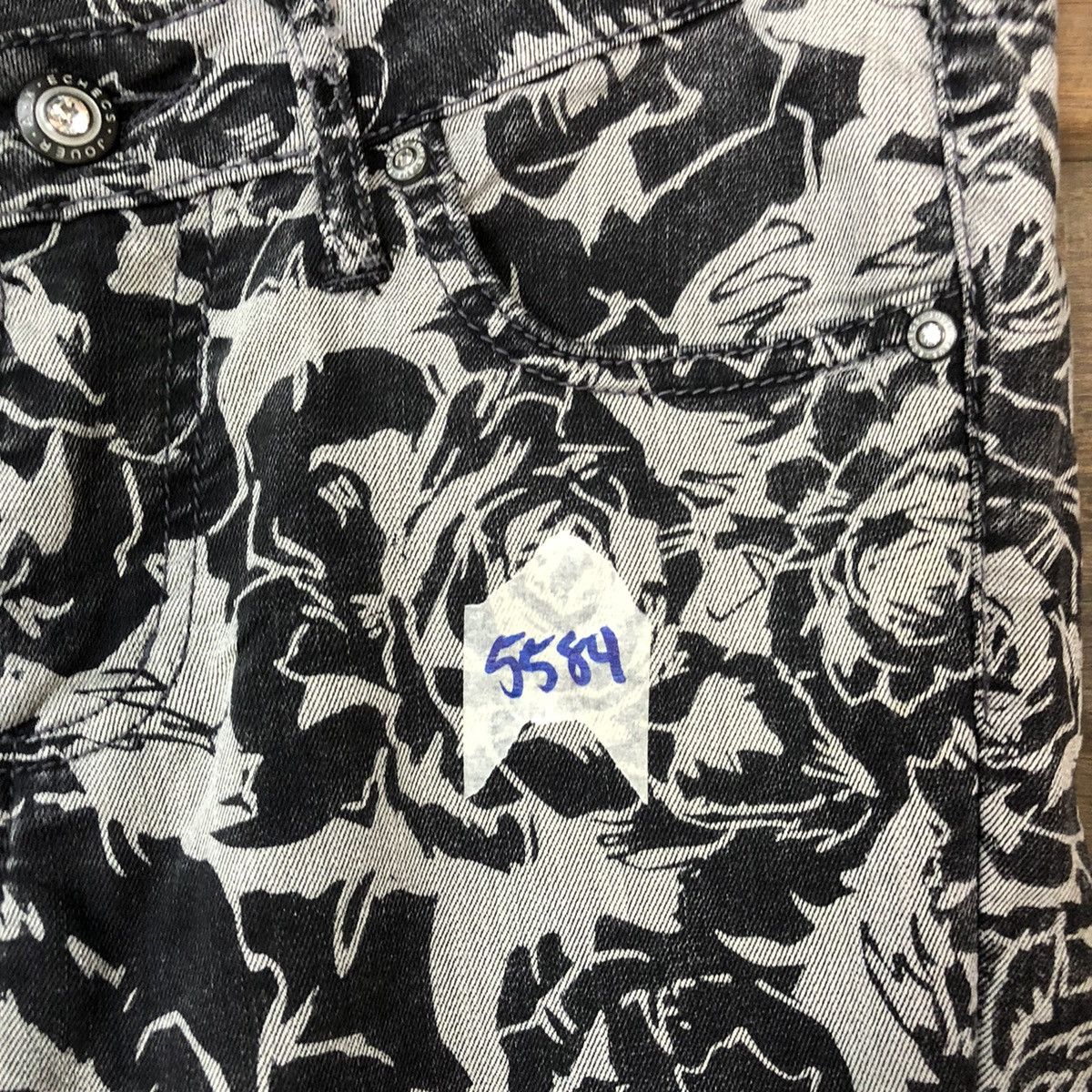 Japanese Brand Japan rose Black reworked Custom patchwork denim Pants #5584 Size 26" / US 2 / IT 38 - 10 Thumbnail