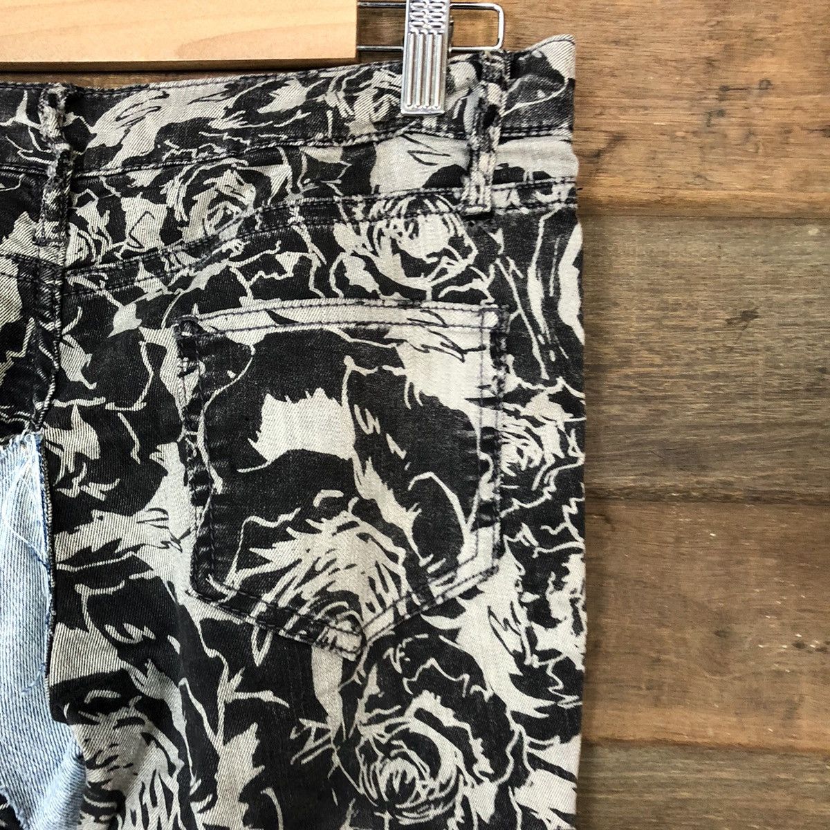 Japanese Brand Japan rose Black reworked Custom patchwork denim Pants #5584 Size 26" / US 2 / IT 38 - 15 Thumbnail