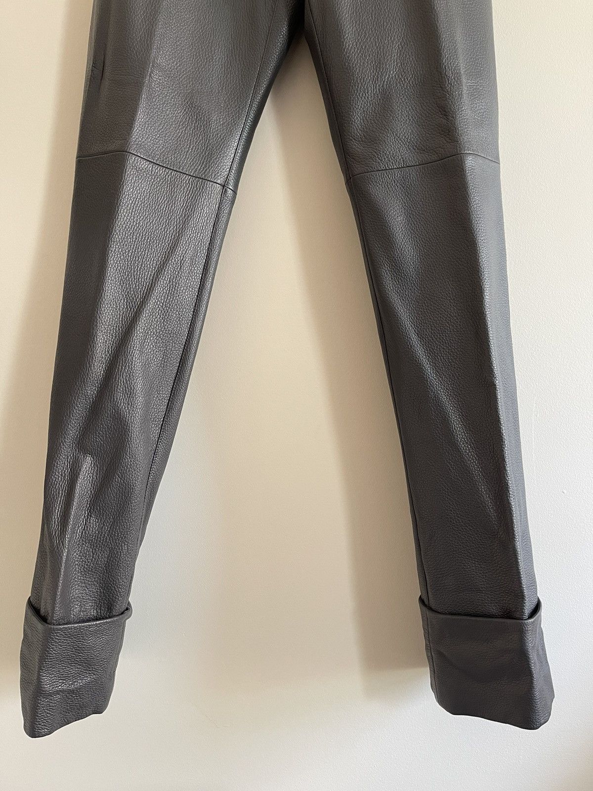 image of Thom Browne Leather Pant in Grey, Men's (Size 30)