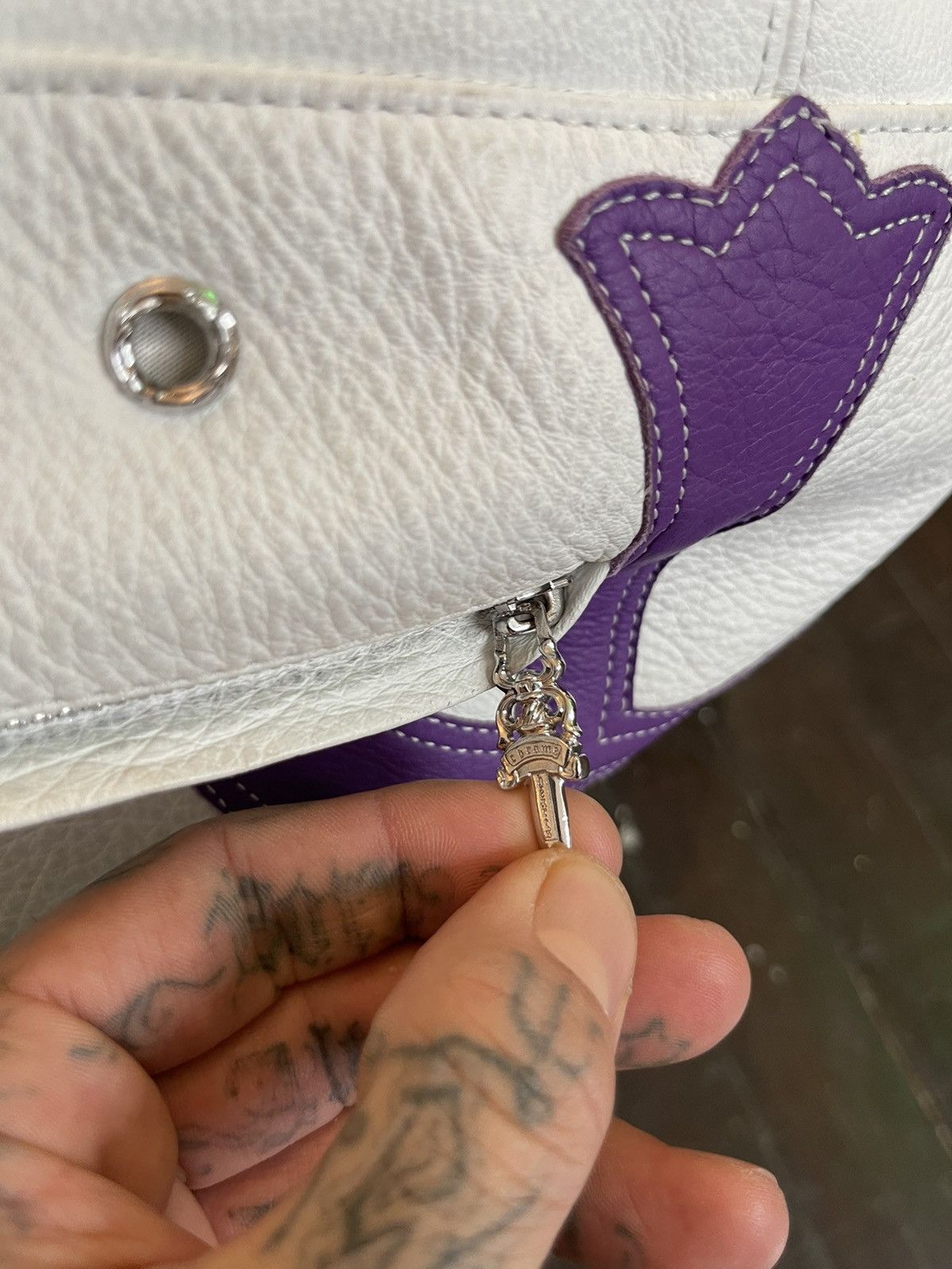 Chrome Hearts CHROME HEARTS OVERSIZE LEATHER BEANBAG CROSS PATCH CHAIR