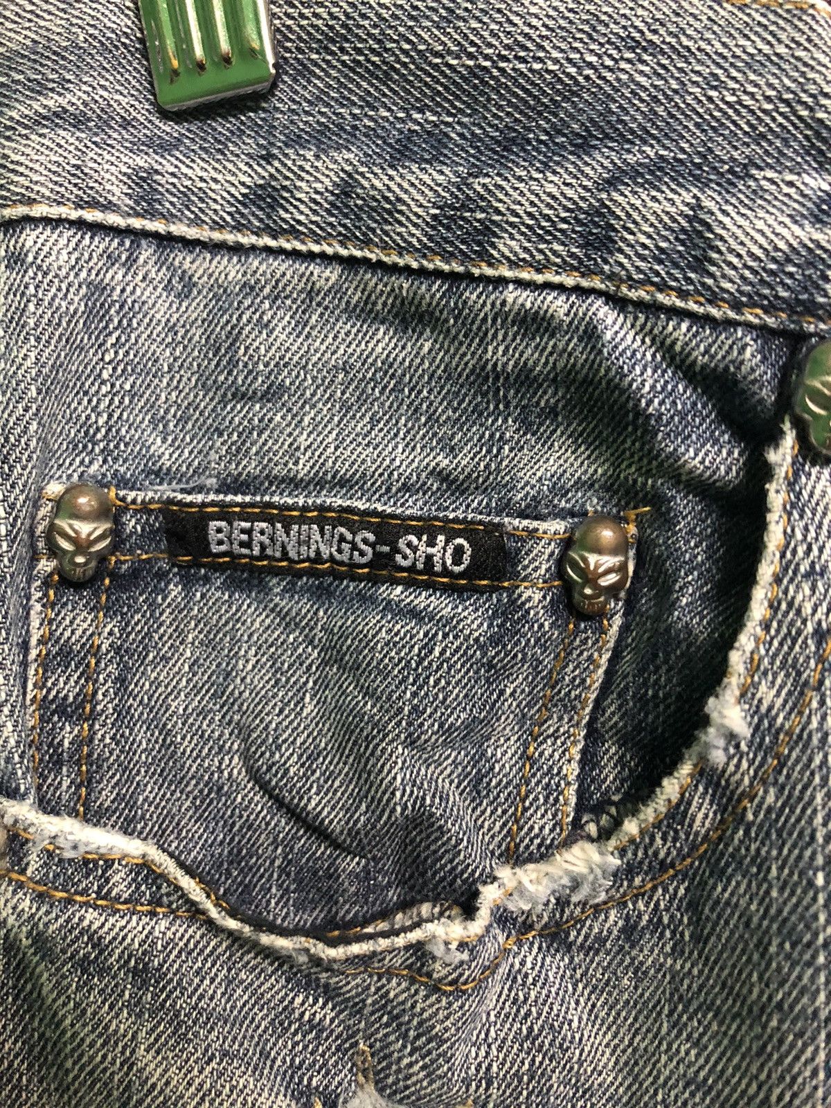 Japanese Brand Berning-Sho Punk Style Distressed Denim Size US 29 - 8 Thumbnail