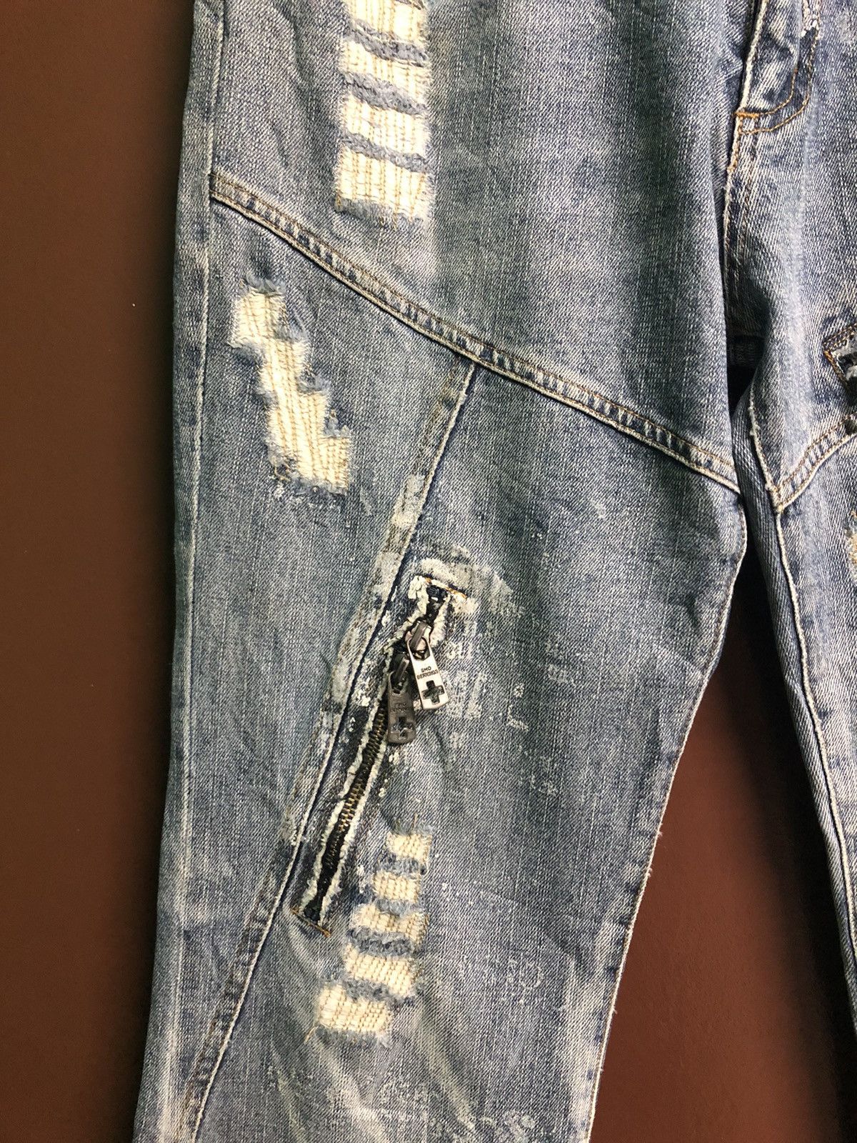 Japanese Brand Berning-Sho Punk Style Distressed Denim Size US 29 - 4 Thumbnail