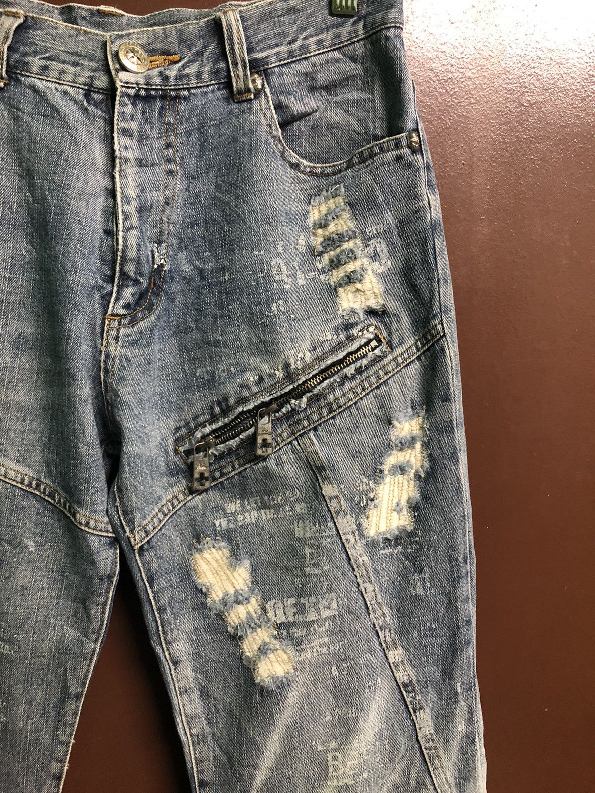 Japanese Brand Berning-Sho Punk Style Distressed Denim Size US 29 - 5 Thumbnail