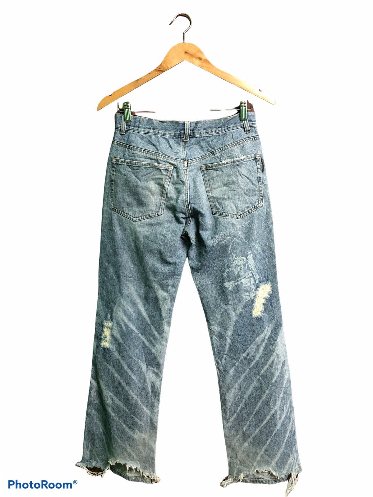 Japanese Brand Berning-Sho Punk Style Distressed Denim Size US 29 - 2 Thumbnail
