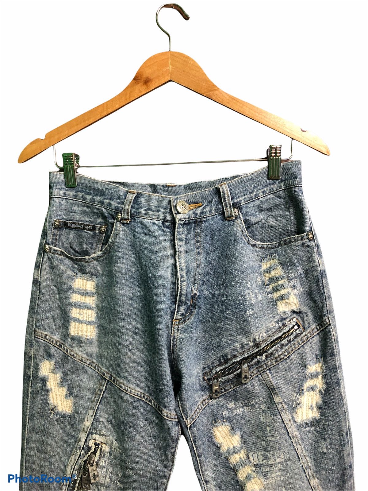 Japanese Brand Berning-Sho Punk Style Distressed Denim Size US 29 - 3 Thumbnail