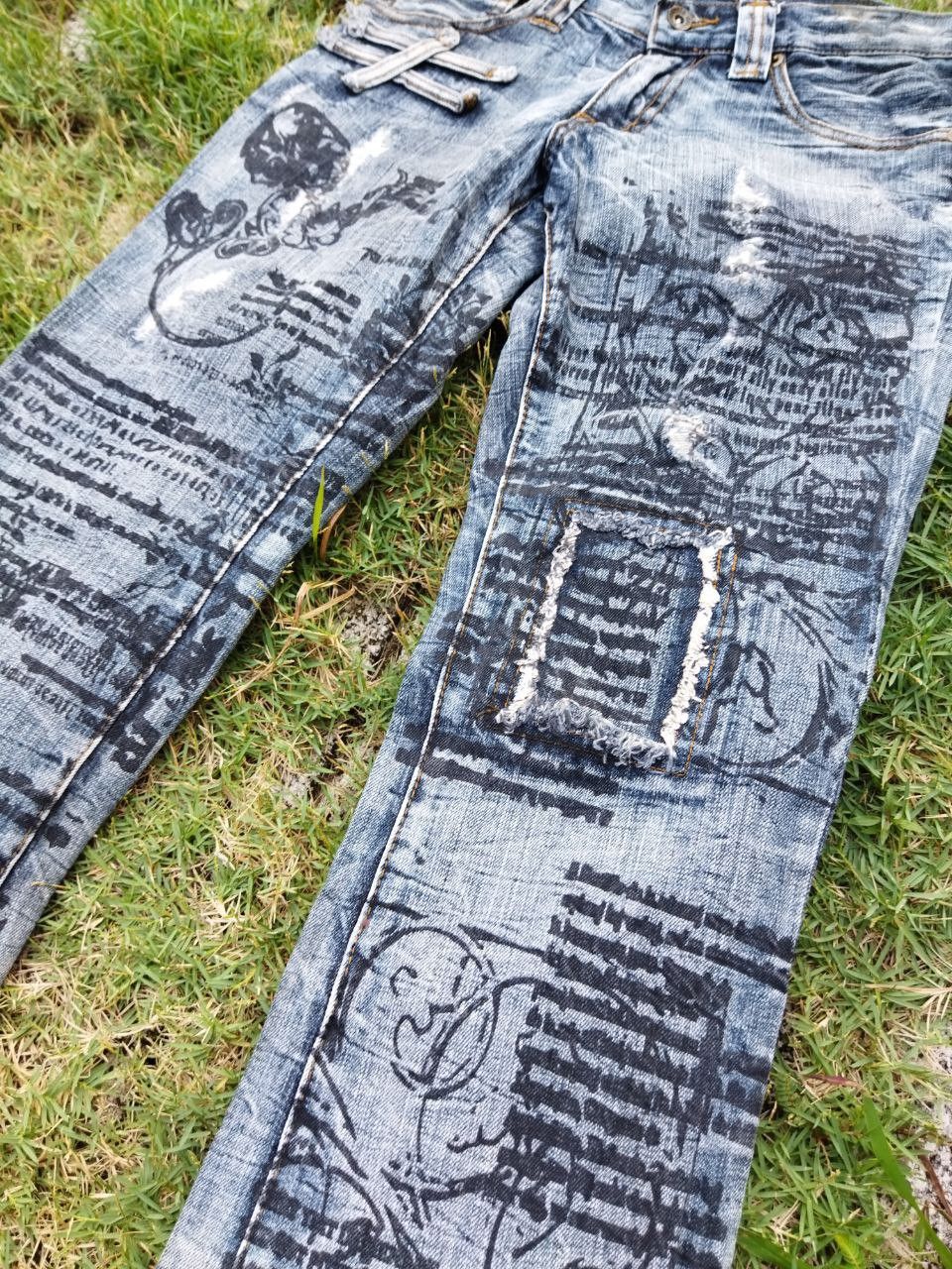 semanticdesign Vintage Semantic Design Japan Punk Style Flared Jeans Size US 30 / EU 46 - 6 Thumbnail