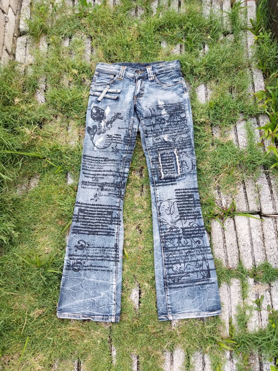 Vintage Semantic Design Japan Punk Style Flared Jeans