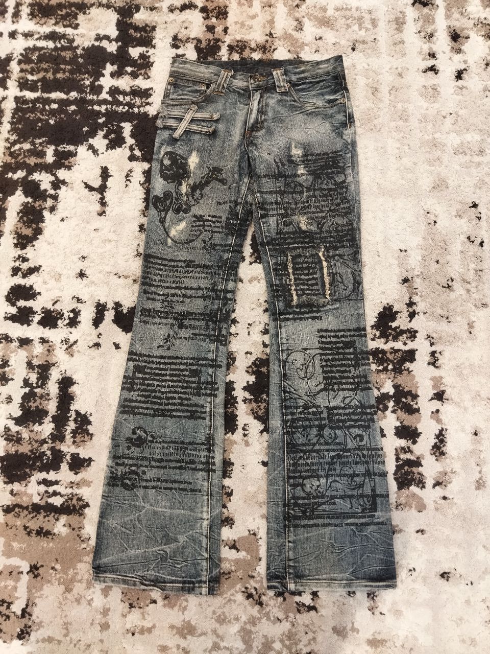semanticdesign Vintage Semantic Design Japan Punk Style Flared Jeans Size US 30 / EU 46 - 13 Thumbnail