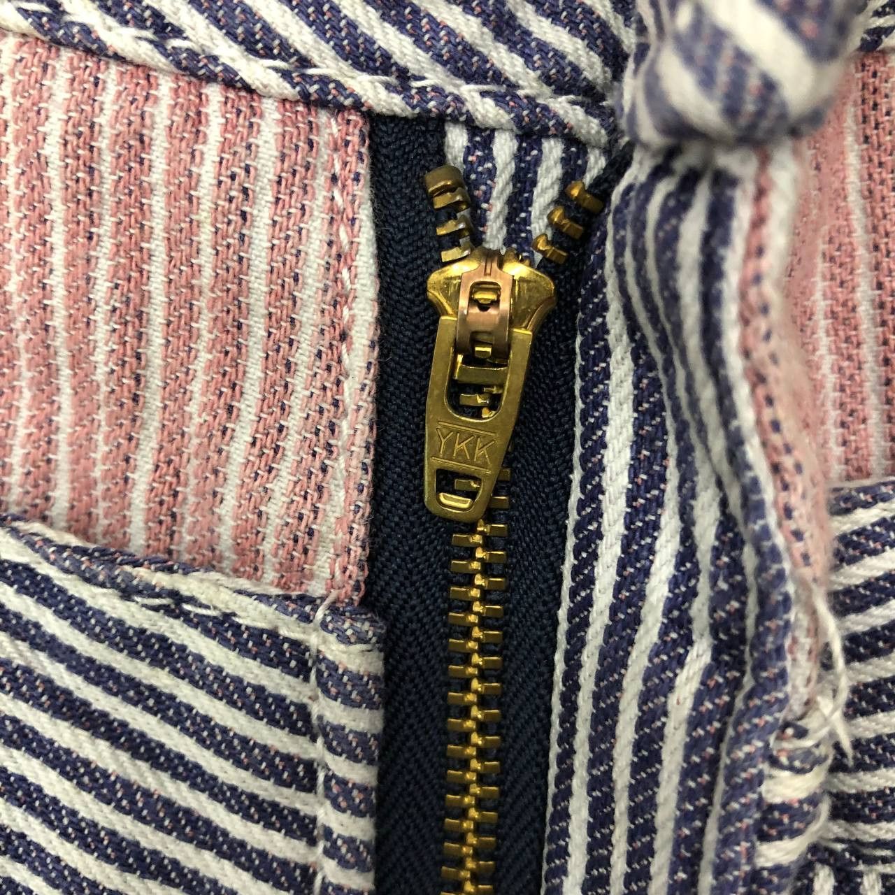 Japanese Brand P510 SURF 96 COLZA DOUBLE WAIST HICKORY STRIPED DENIM Size 32" / US 10 / IT 46 - 7 Thumbnail