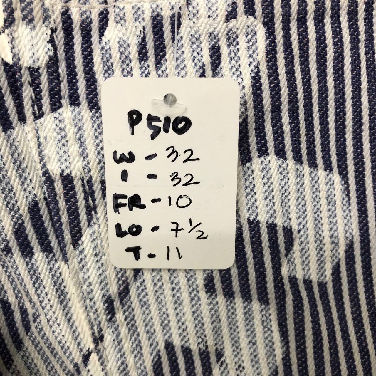 Japanese Brand P510 SURF 96 COLZA DOUBLE WAIST HICKORY STRIPED DENIM Size 32" / US 10 / IT 46 - 9 Thumbnail