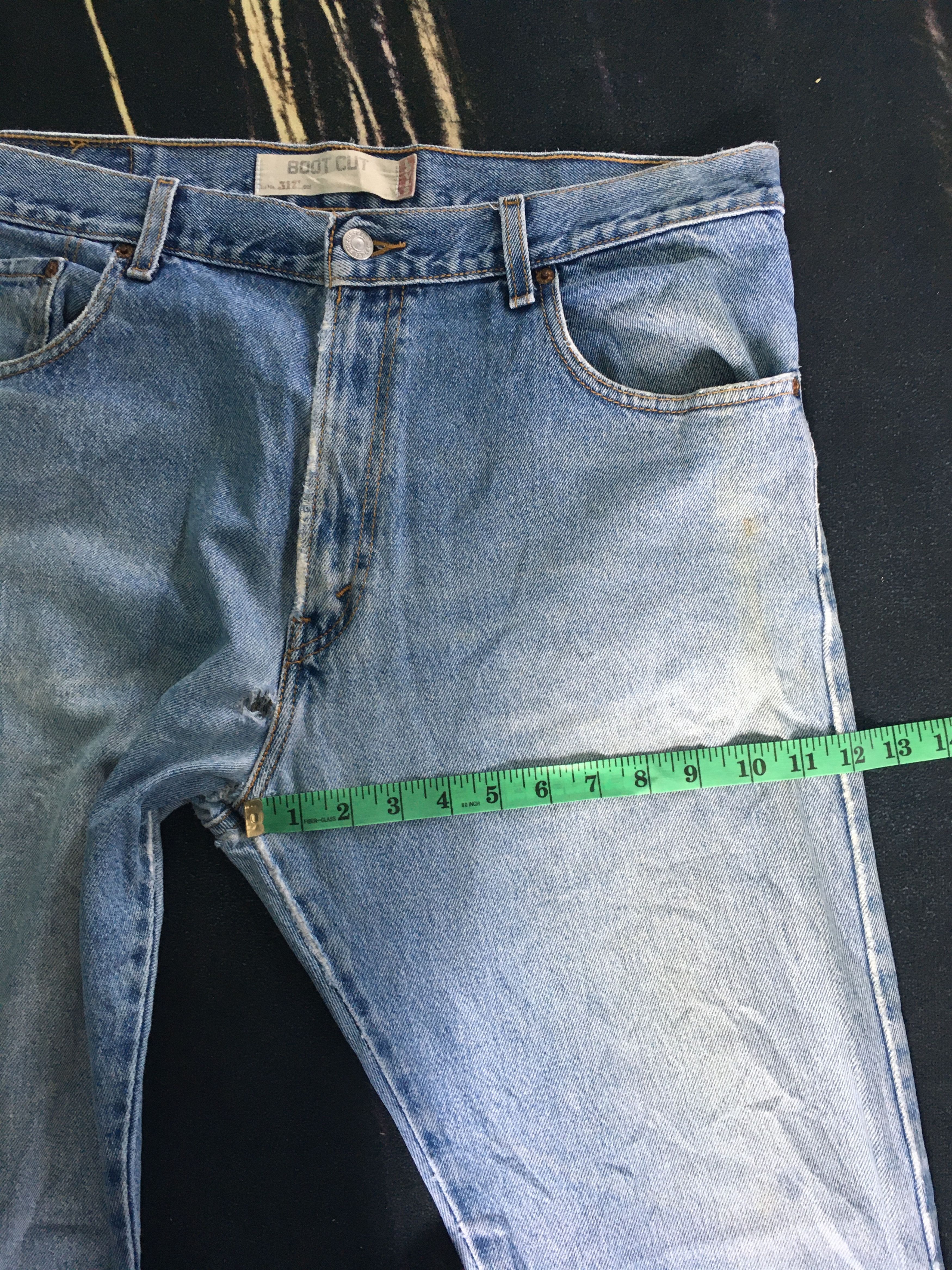 Levi's × Levi's Vintage Clothing Ripped Levis 517 Jeans Bootcut Flare-90s Size US 36 / EU 52 - 2 Thumbnail