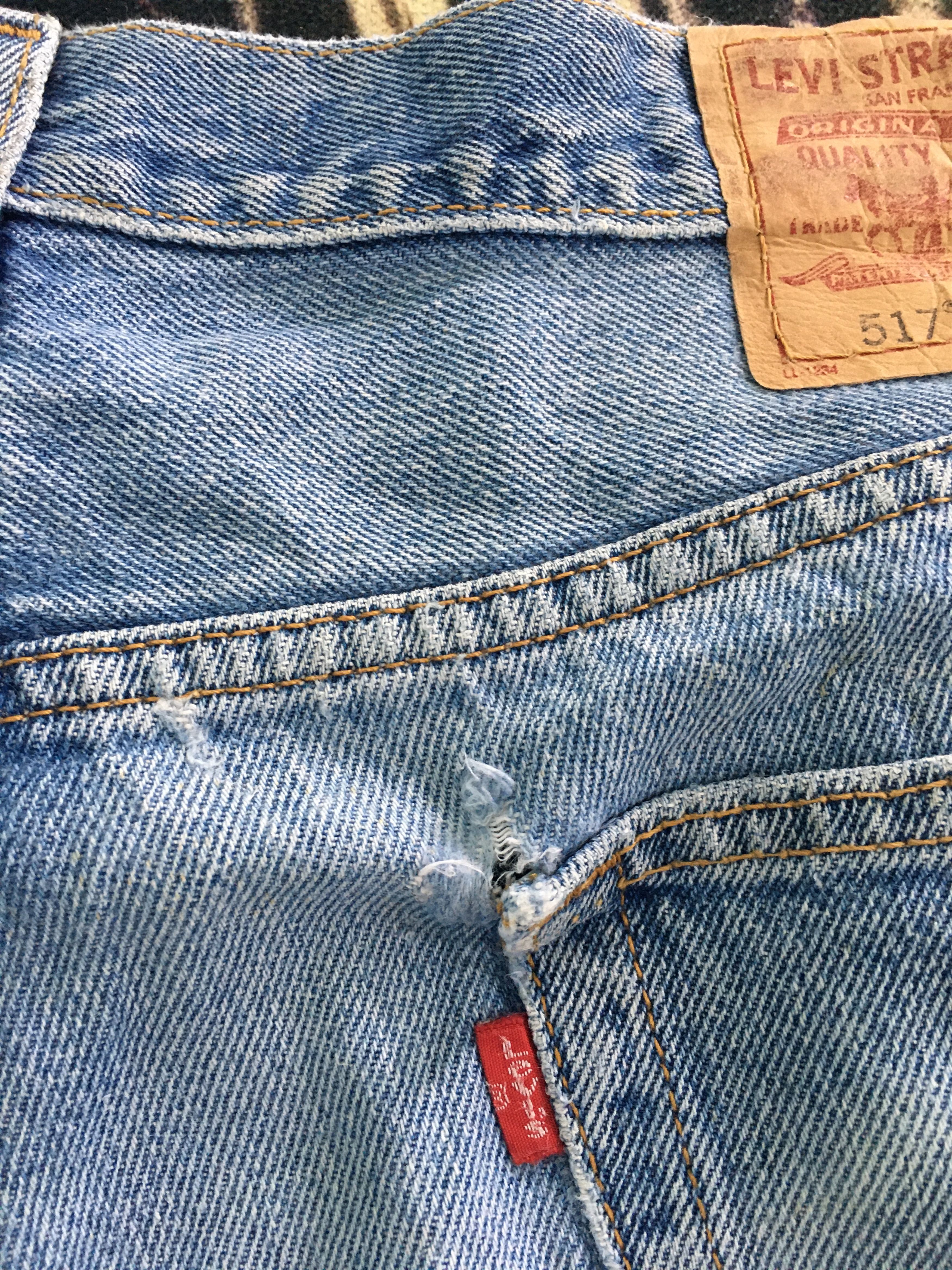 Levi's × Levi's Vintage Clothing Ripped Levis 517 Jeans Bootcut Flare-90s Size US 36 / EU 52 - 9 Thumbnail