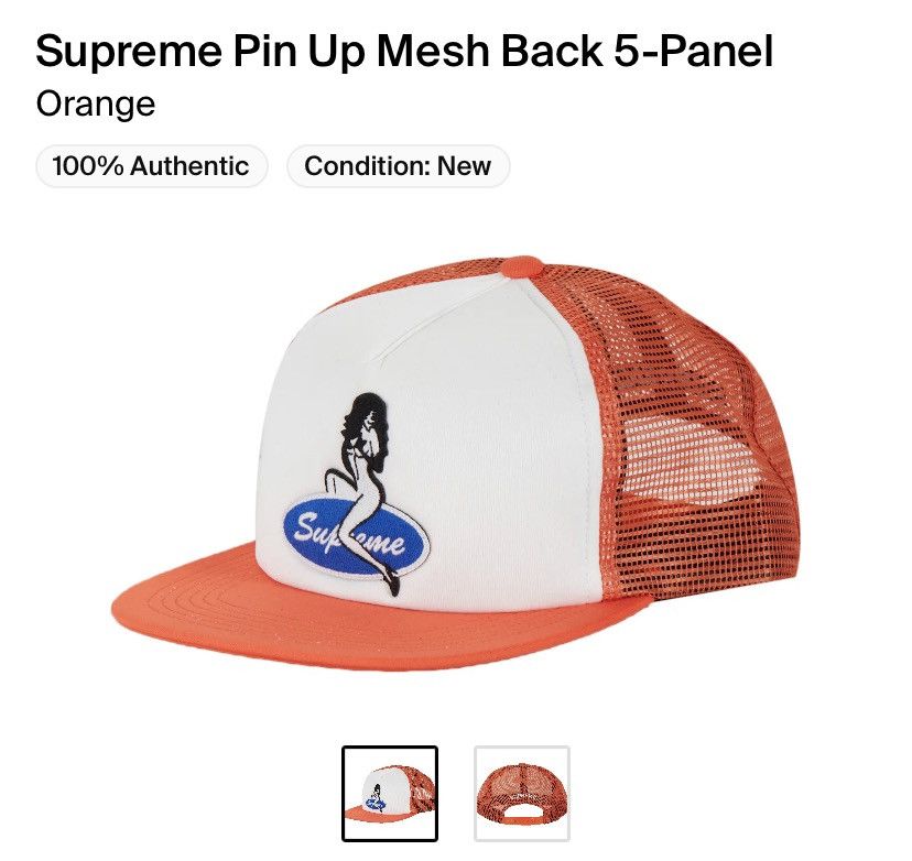Supreme Pin Up Mesh Back 5-Panel Black - FW22 - US