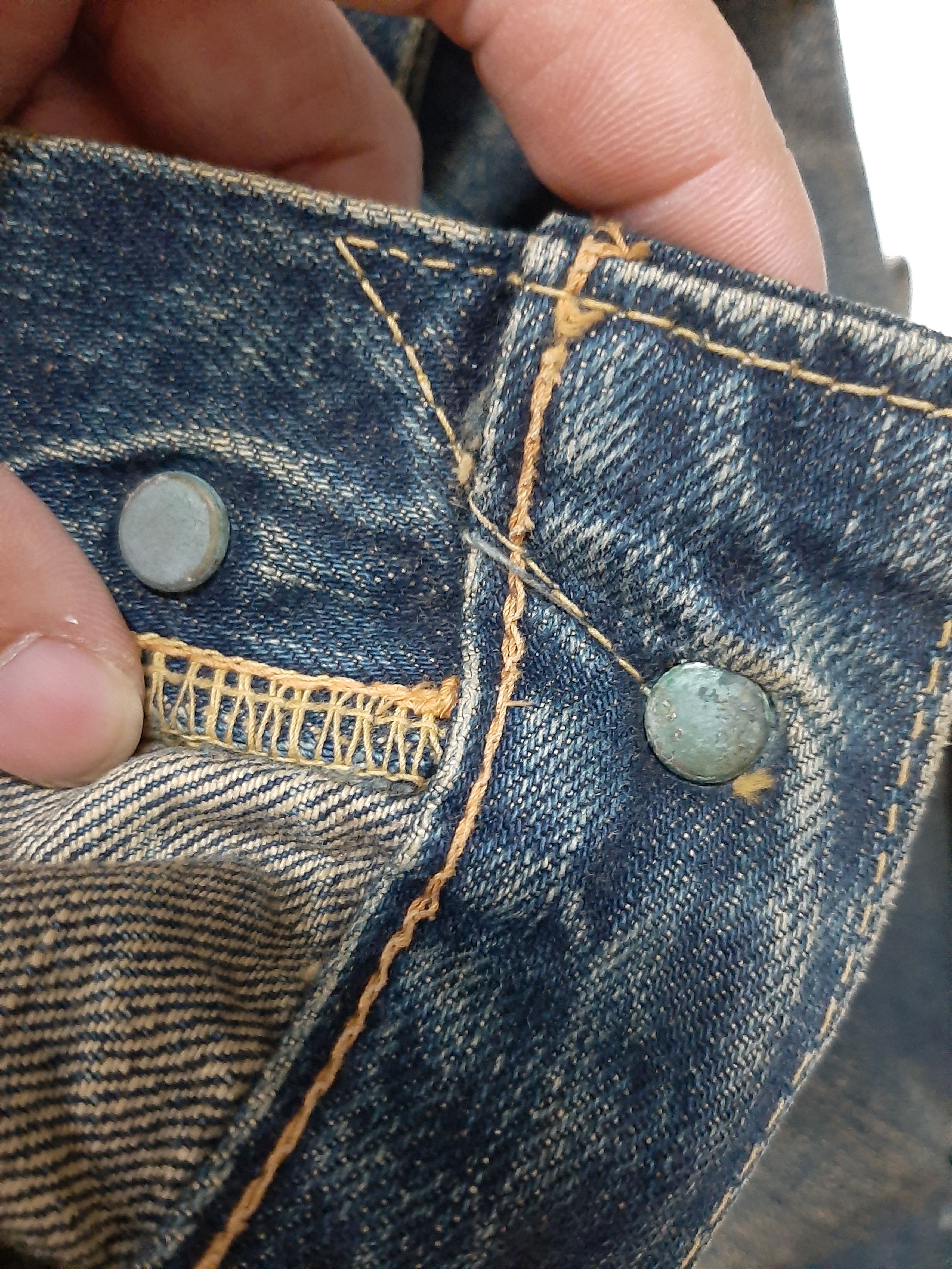 Japanese Brand × Salvage RUSTY PINBALL JAPAN SELVEDGE DISTRESSED DENIM Size US 31 - 18 Thumbnail