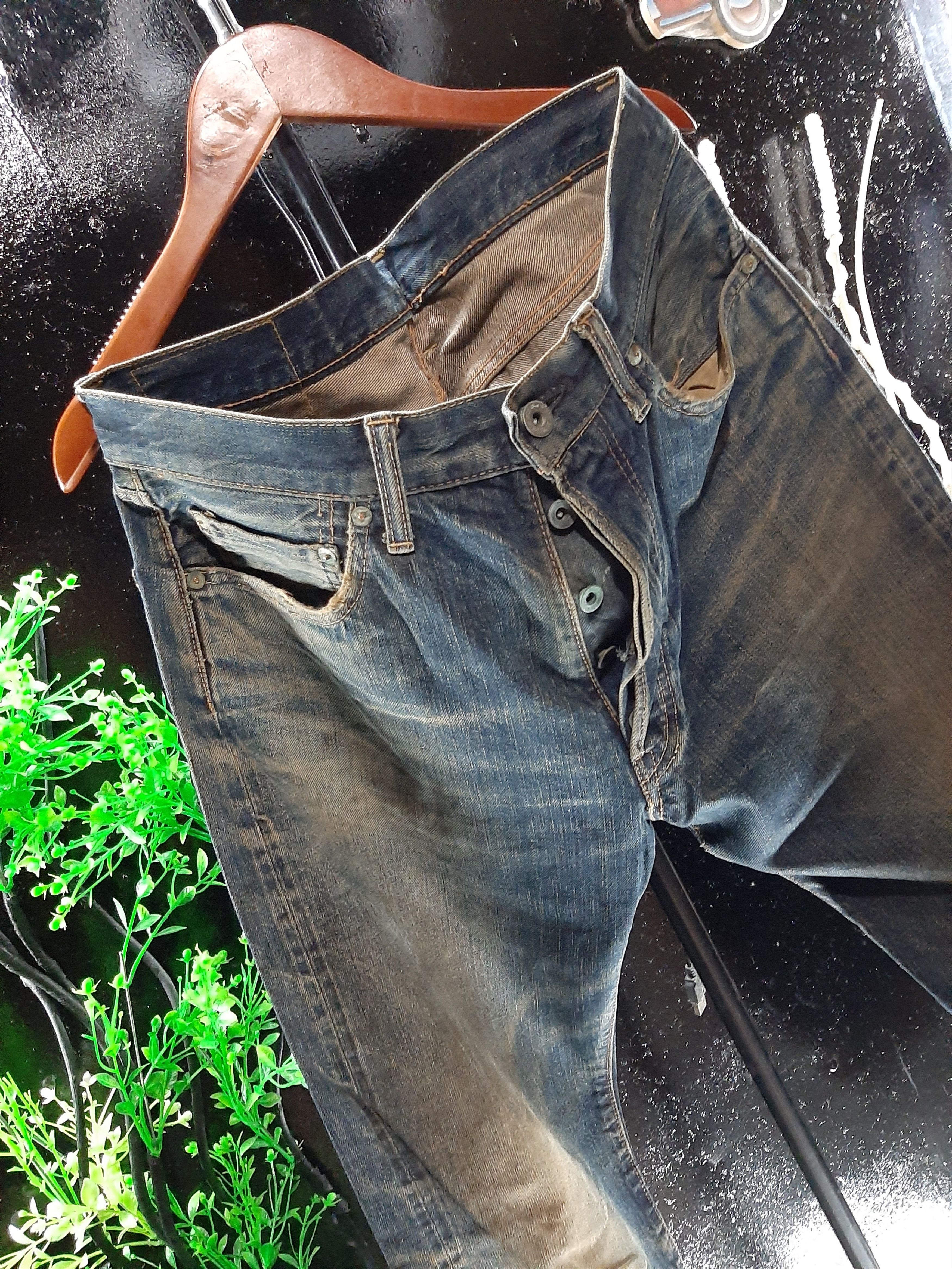 Japanese Brand × Salvage RUSTY PINBALL JAPAN SELVEDGE DISTRESSED DENIM Size US 31 - 2 Thumbnail