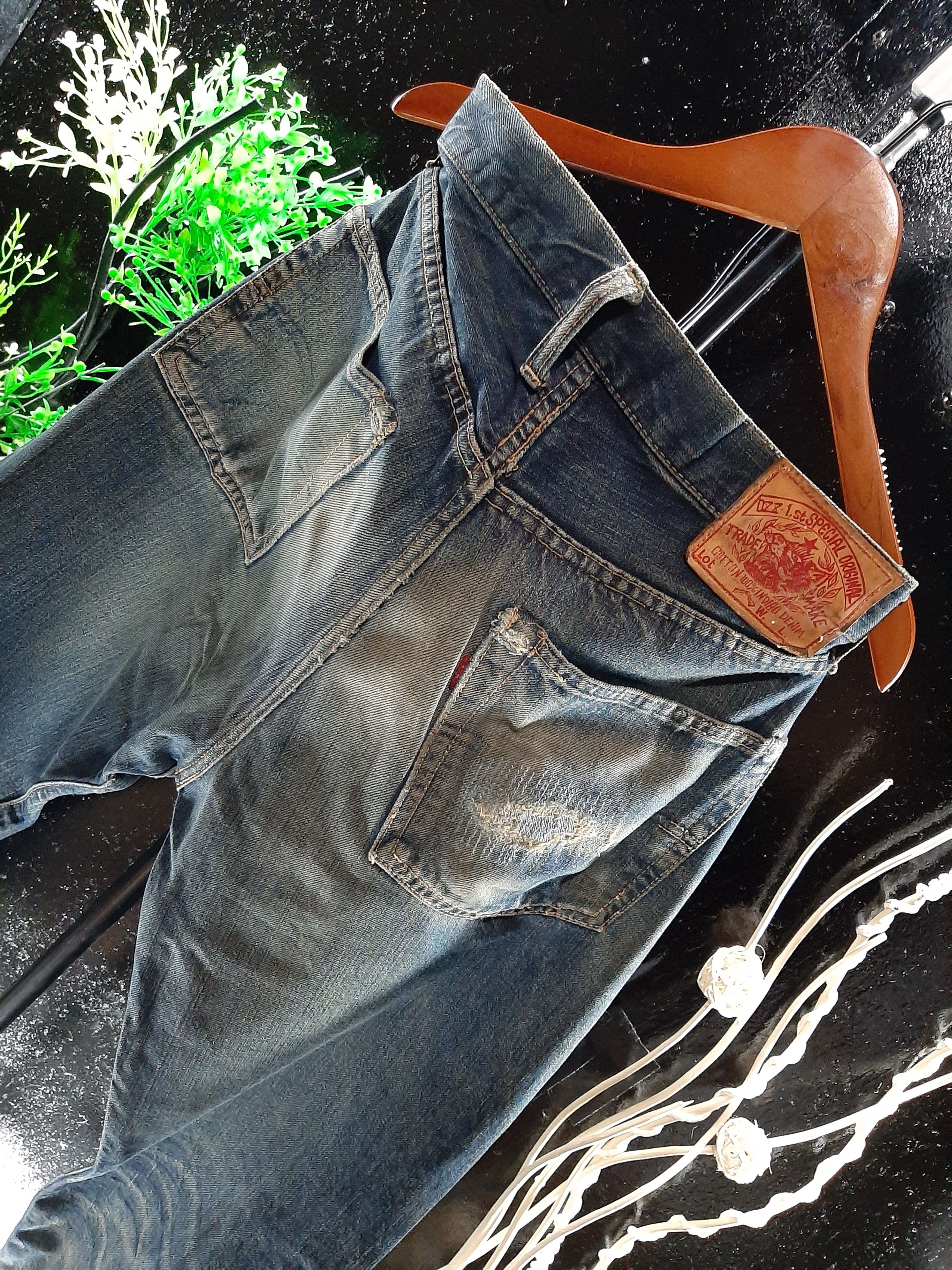 Japanese Brand × Salvage RUSTY PINBALL JAPAN SELVEDGE DISTRESSED DENIM Size US 31 - 9 Thumbnail