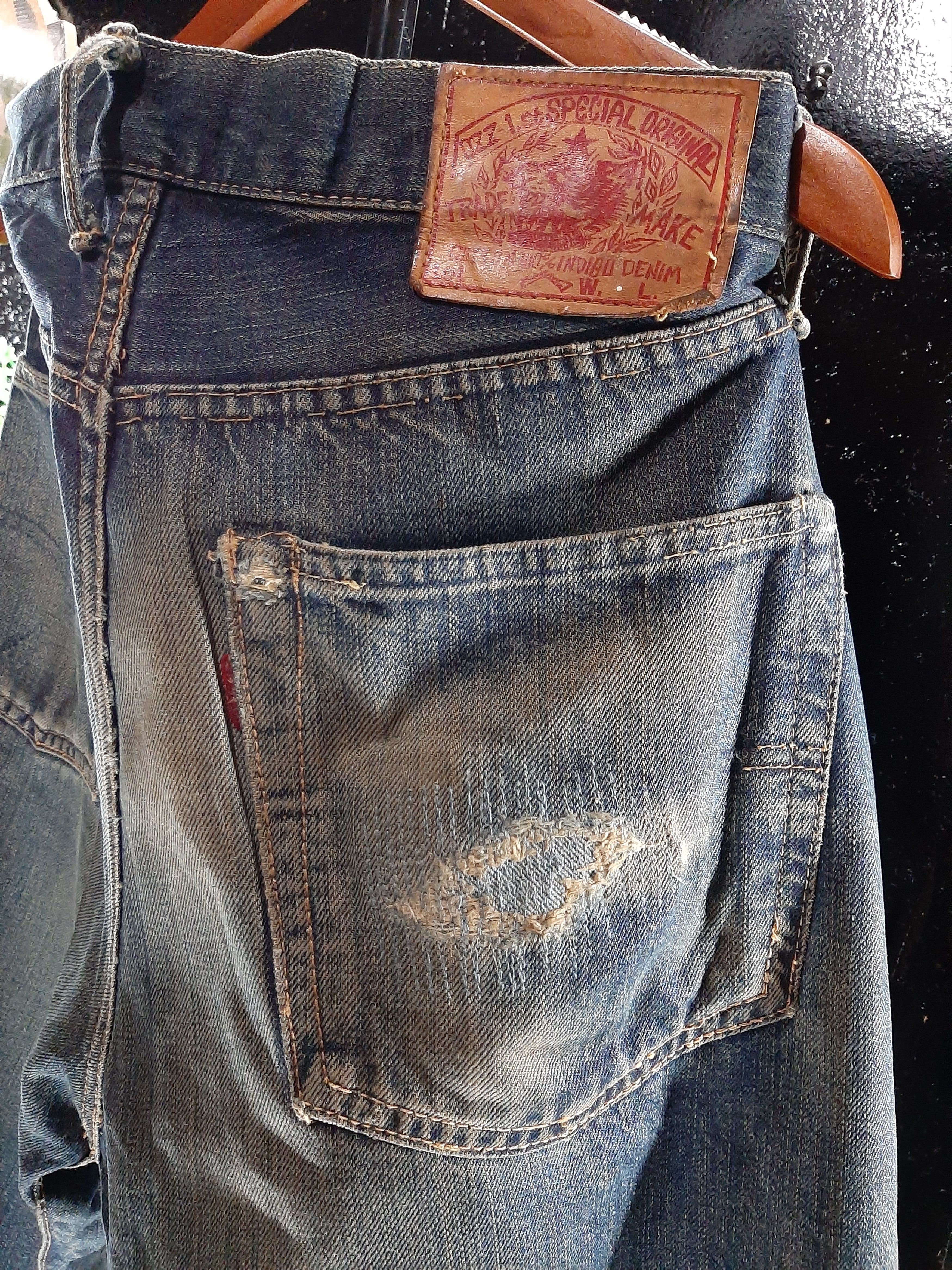 Japanese Brand × Salvage RUSTY PINBALL JAPAN SELVEDGE DISTRESSED DENIM Size US 31 - 11 Thumbnail