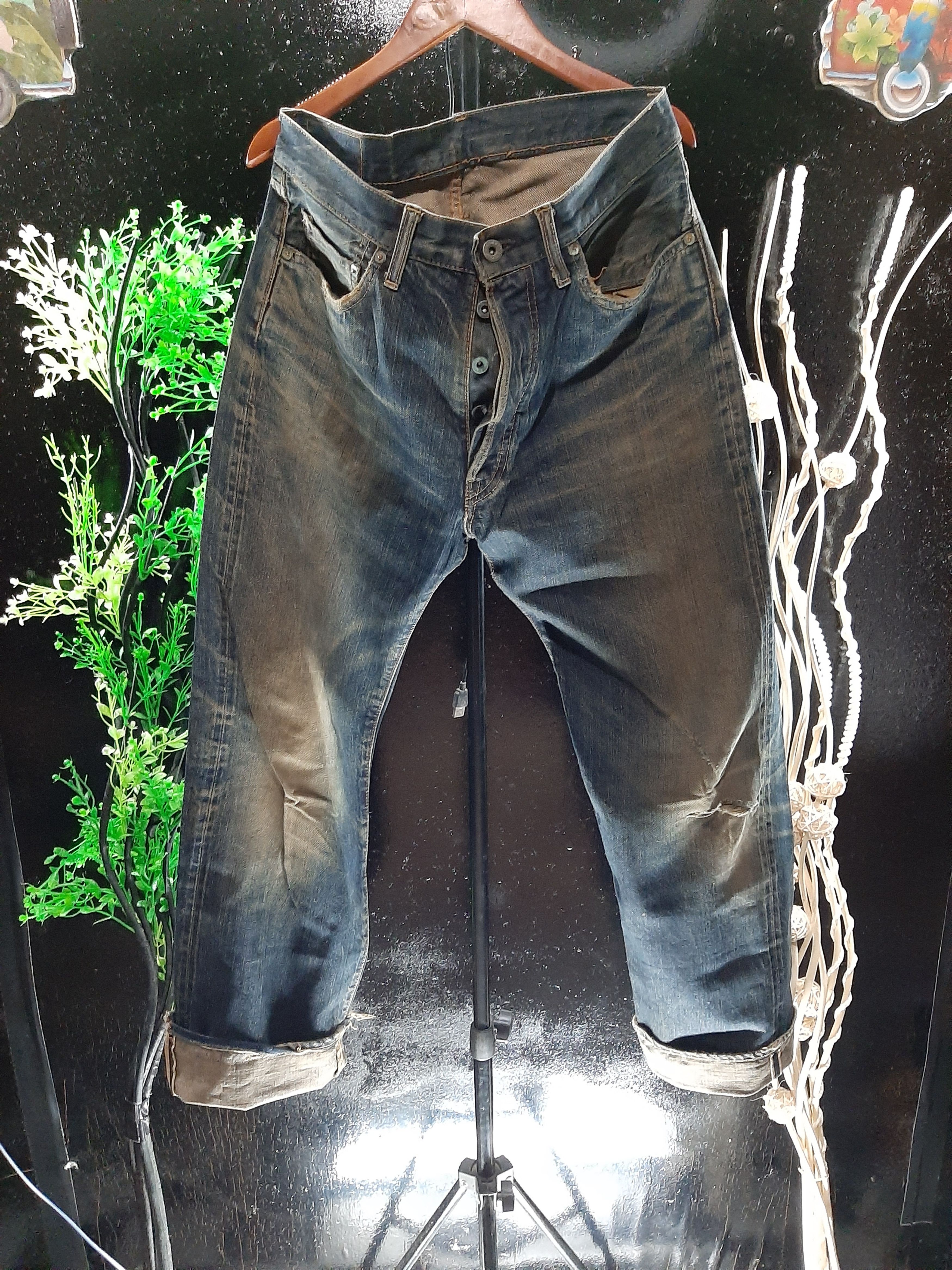 Japanese Brand × Salvage RUSTY PINBALL JAPAN SELVEDGE DISTRESSED DENIM Size US 31 - 1 Thumbnail