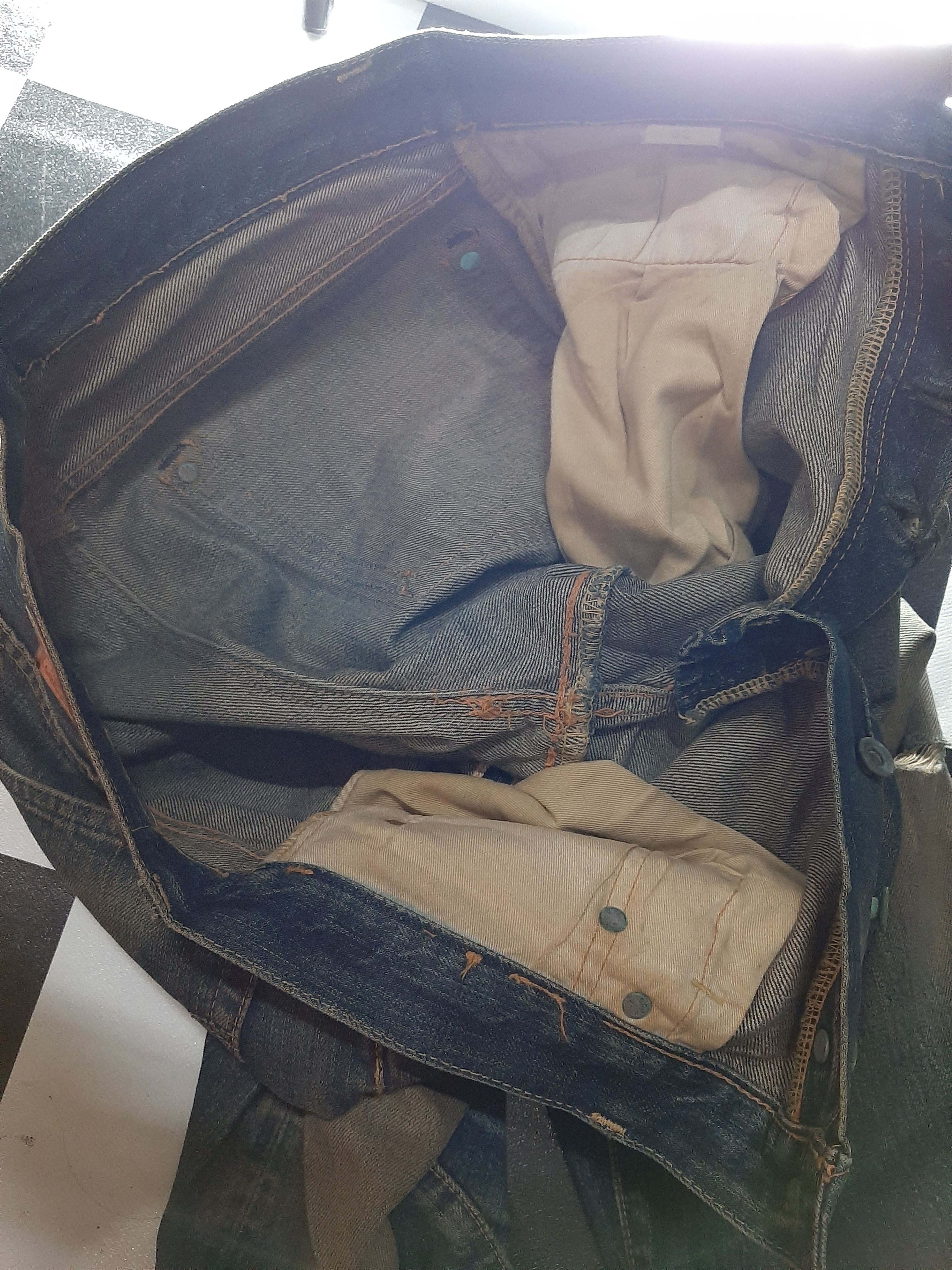 Japanese Brand × Salvage RUSTY PINBALL JAPAN SELVEDGE DISTRESSED DENIM Size US 31 - 17 Thumbnail