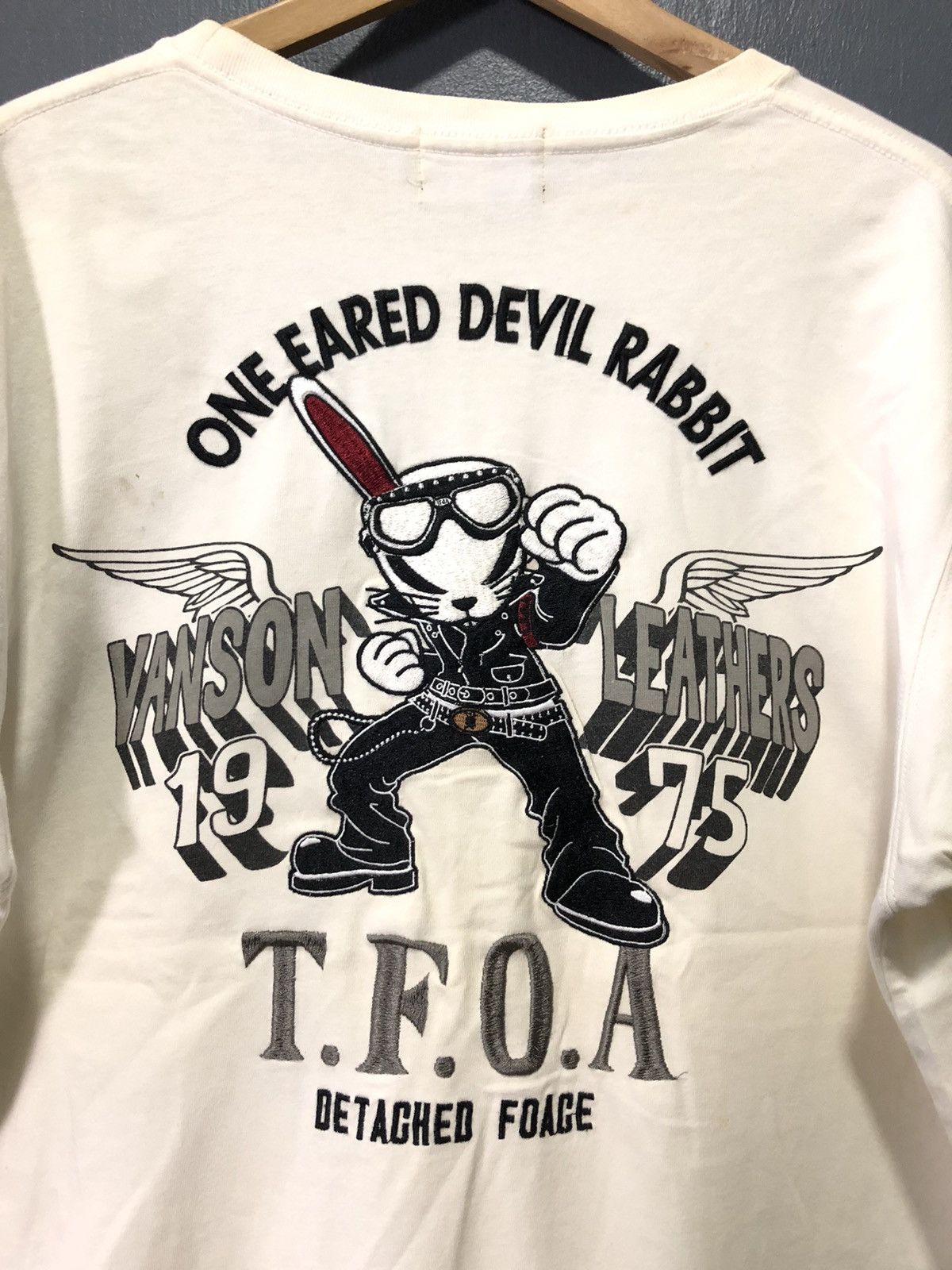 Vanson Leathers × Vintage VINTAGE VANSON LEATHER ONE EARED DEVIL RABBIT T.F.O.A SHIRT Size US L / EU 52-54 / 3 - 6 Thumbnail