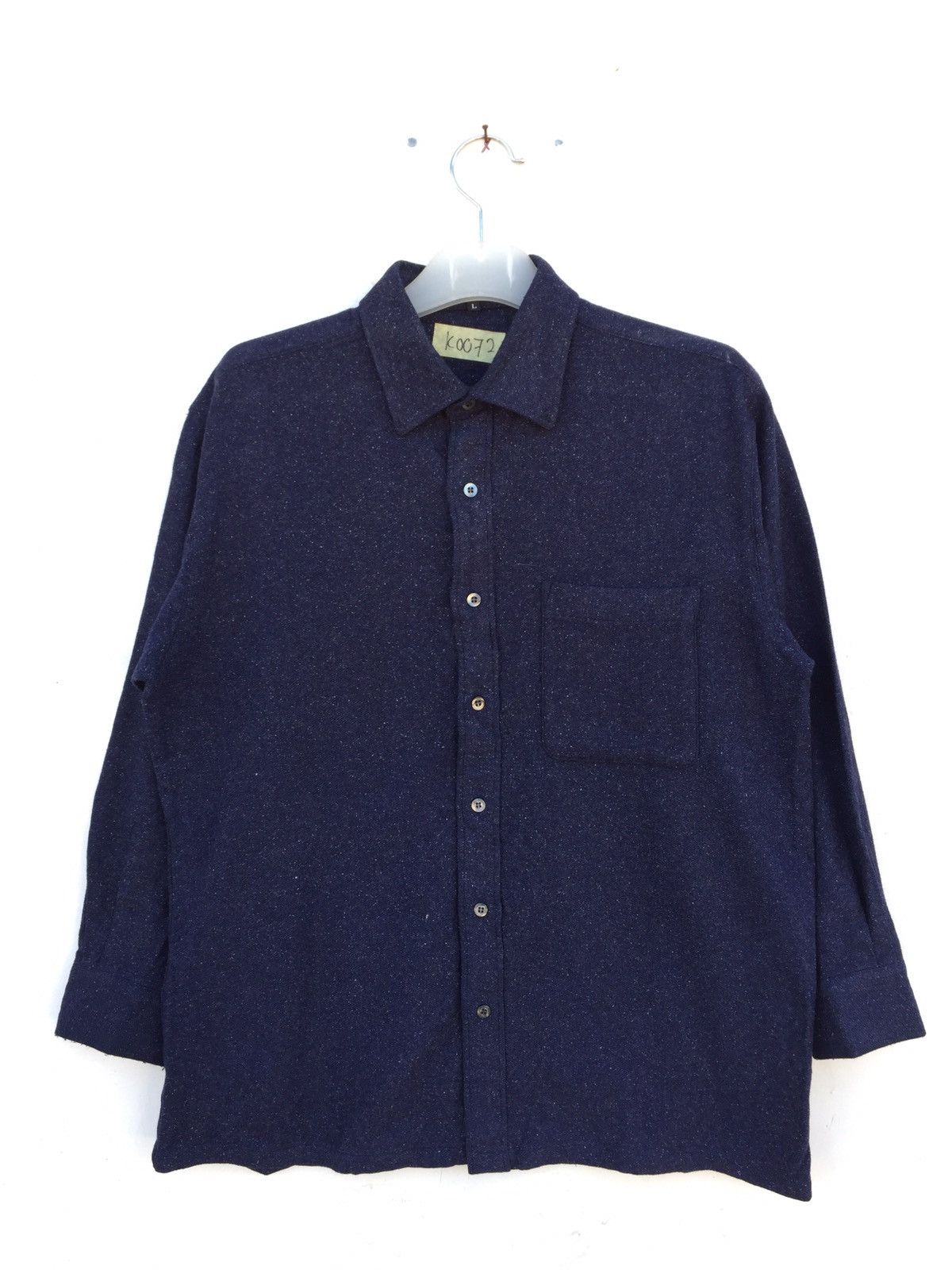image of Henry Poole 3Q Shirt in Blue Black, Men's (Size Large)