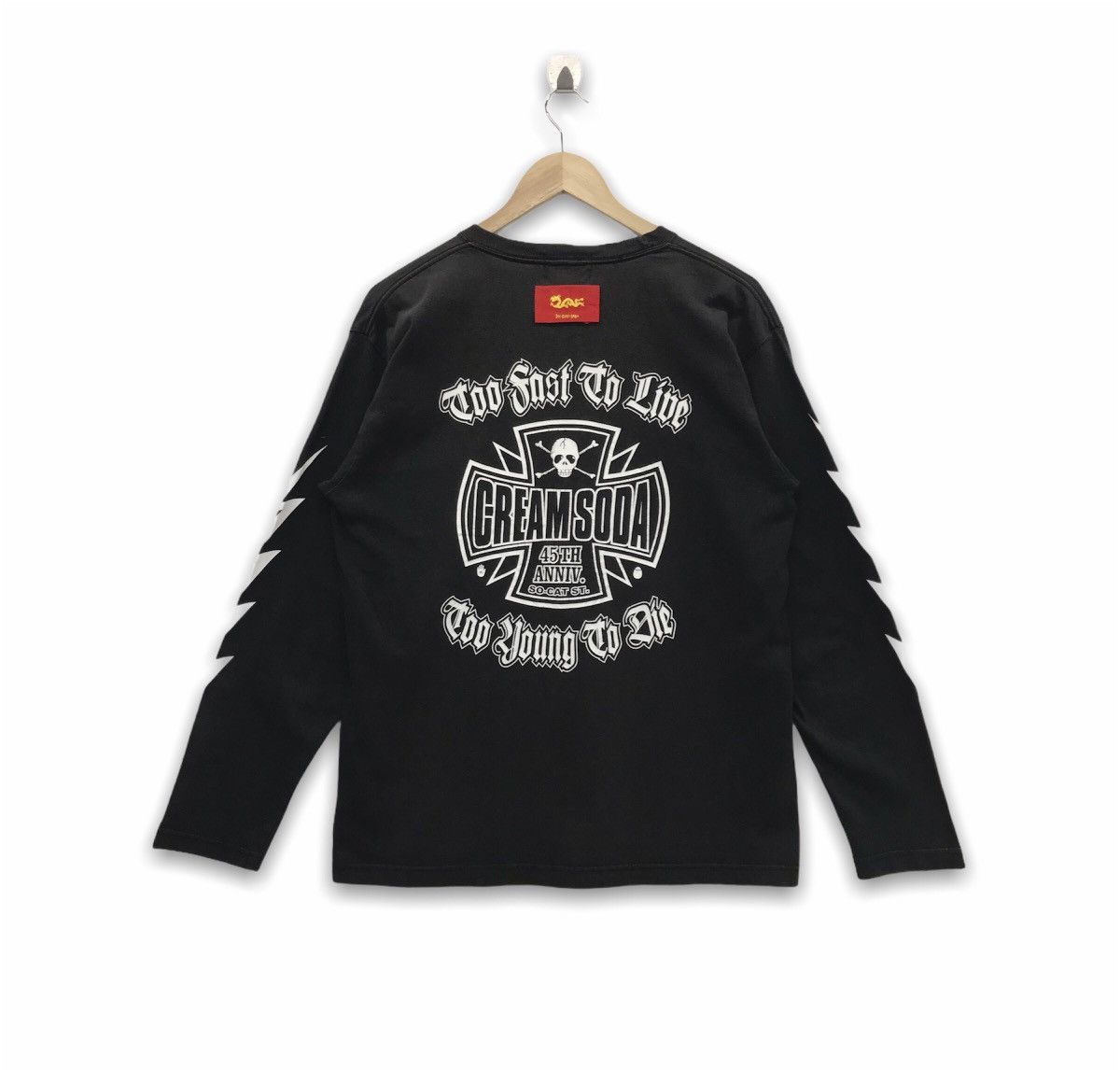 image of Seditionaries Cream Soda Too Fast To Live Too Yong To Die in Black, Men's (Size Large)