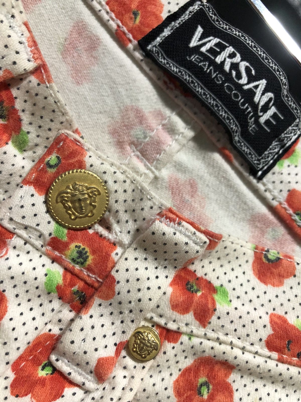 Versace × Versace Jeans Couture × Vintage VERSACE JEANS COUTURE FLOWER🌺OVERPRINT STREACHABLE PANT Size 26" / US 2 / IT 38 - 6 Thumbnail