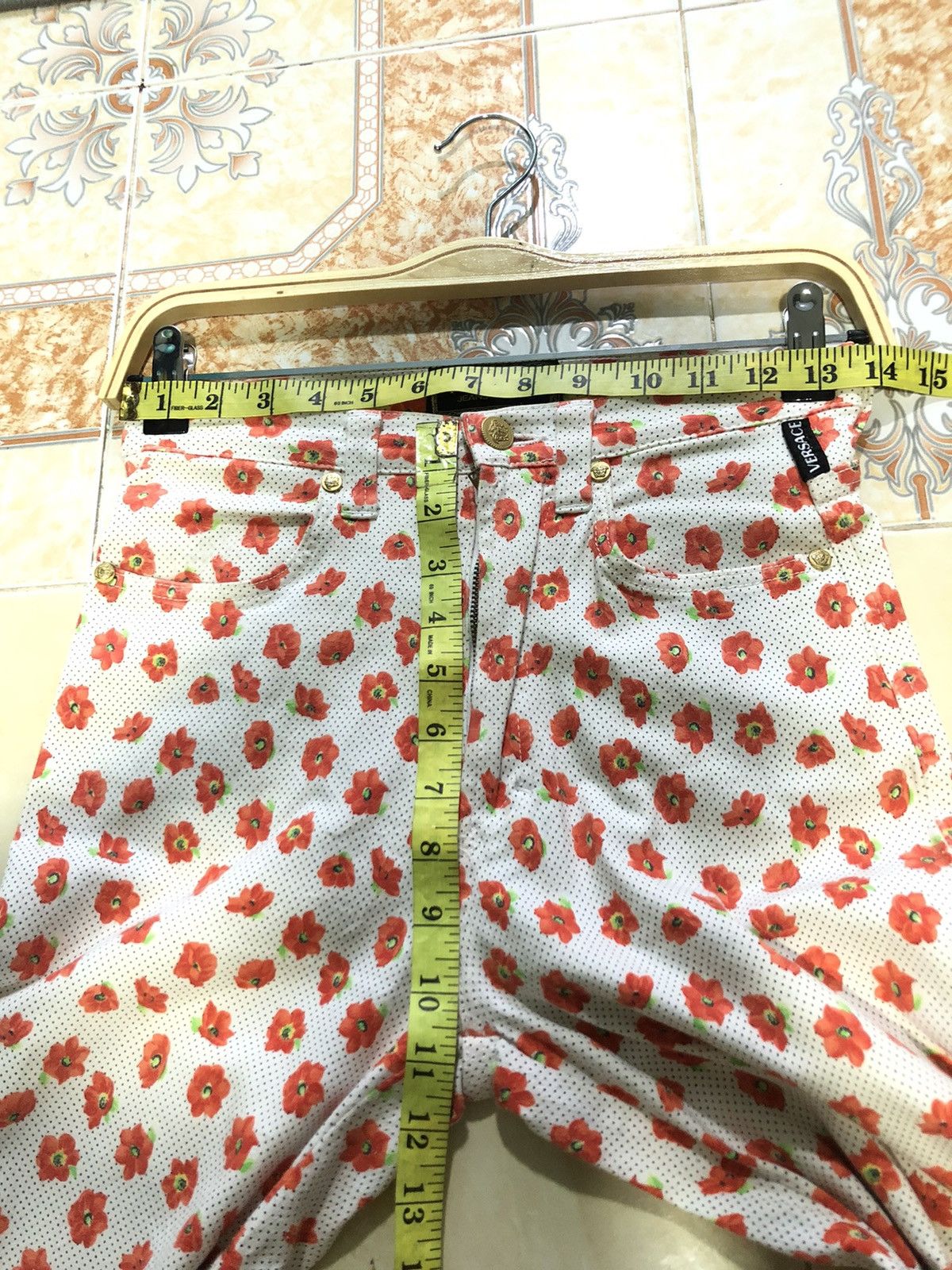 Versace × Versace Jeans Couture × Vintage VERSACE JEANS COUTURE FLOWER🌺OVERPRINT STREACHABLE PANT Size 26" / US 2 / IT 38 - 11 Thumbnail