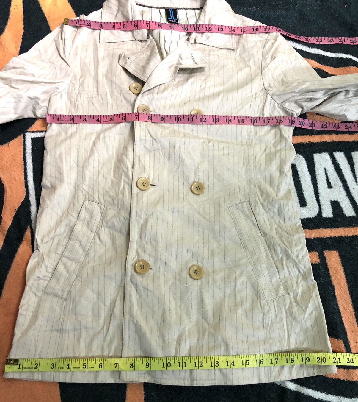 Lanvin × Vintage LANVIN en bleu STRIPE COAT JACKET Size US M / EU 48-50 / 2 - 8 Thumbnail