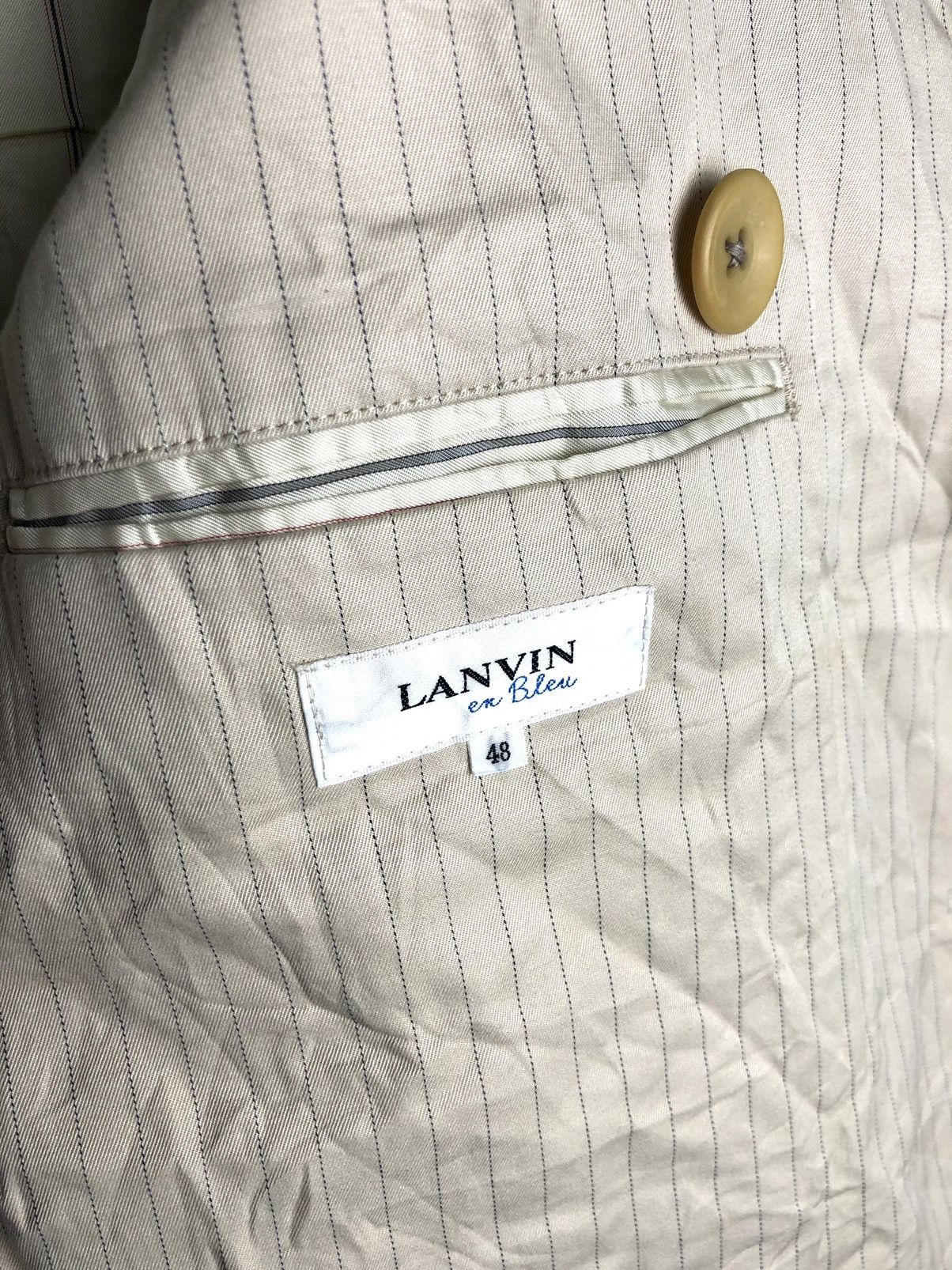 Lanvin × Vintage LANVIN en bleu STRIPE COAT JACKET Size US M / EU 48-50 / 2 - 4 Thumbnail