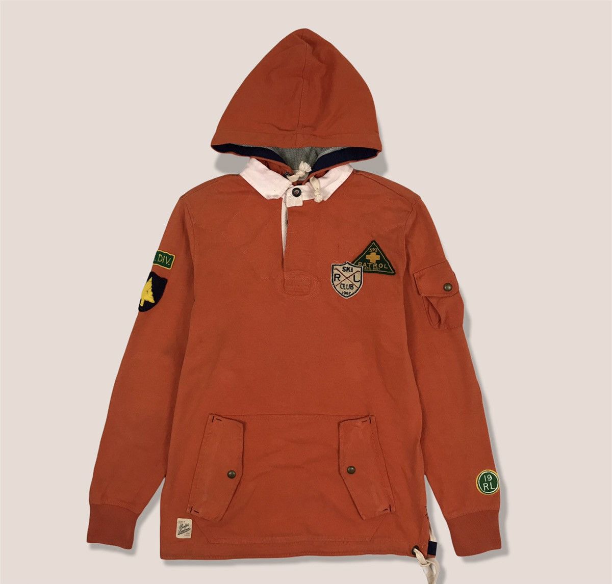 image of Vintage Polo Ralph Laurent Ski Hoodie in Red, Men's (Size Small)