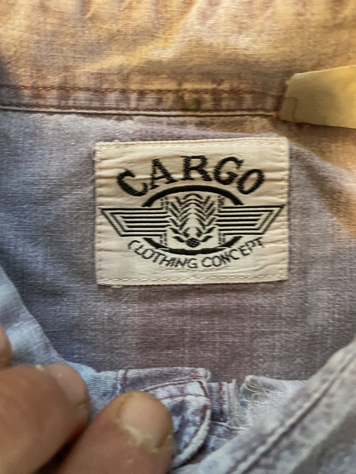 Vintage Vintage 90’s Cargo Brand Distressed Purple Denim Button Up Size US L / EU 52-54 / 3 - 7 Thumbnail