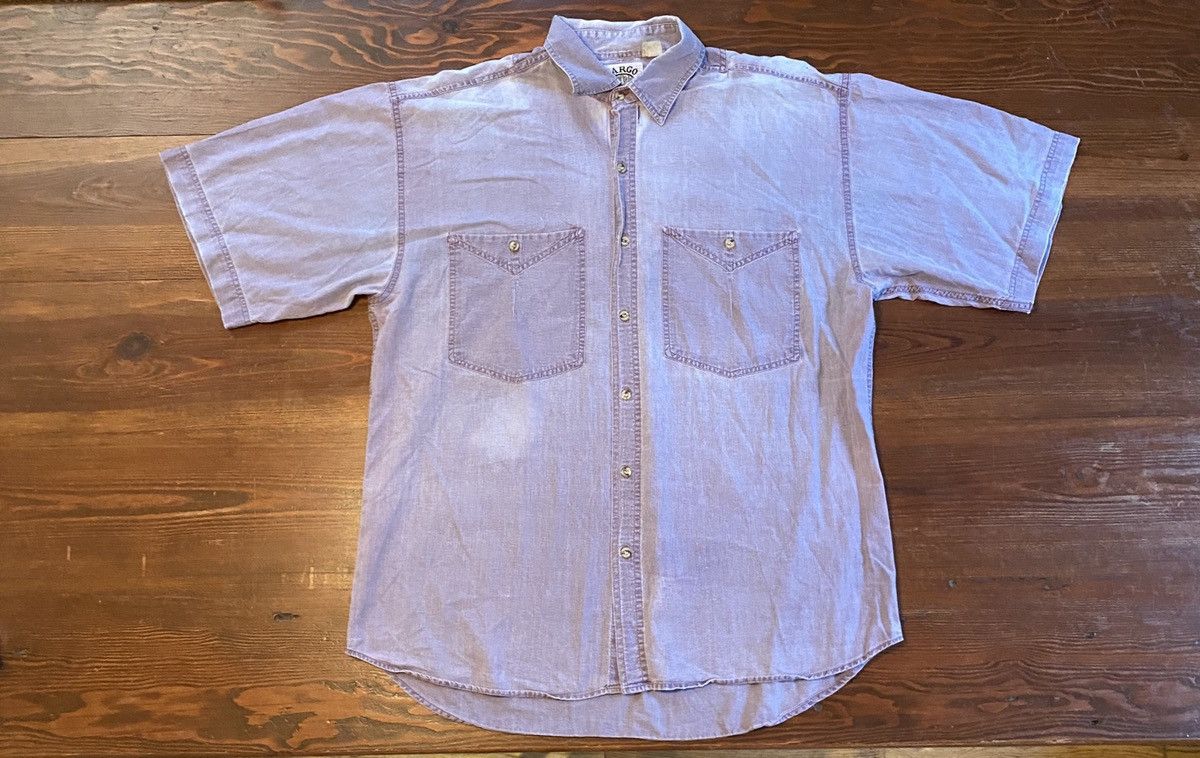 Vintage Vintage 90’s Cargo Brand Distressed Purple Denim Button Up Size US L / EU 52-54 / 3 - 2 Thumbnail