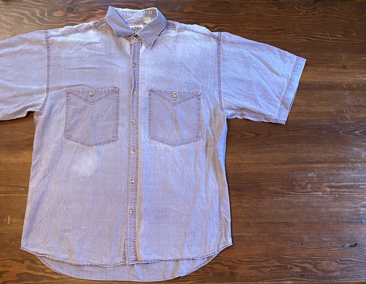 Vintage Vintage 90’s Cargo Brand Distressed Purple Denim Button Up Size US L / EU 52-54 / 3 - 1 Thumbnail