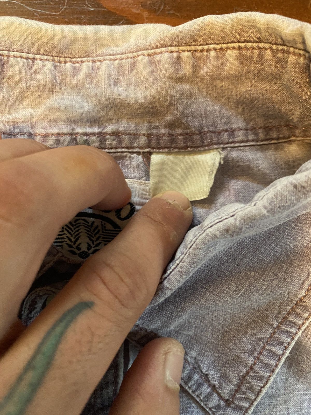Vintage Vintage 90’s Cargo Brand Distressed Purple Denim Button Up Size US L / EU 52-54 / 3 - 8 Thumbnail