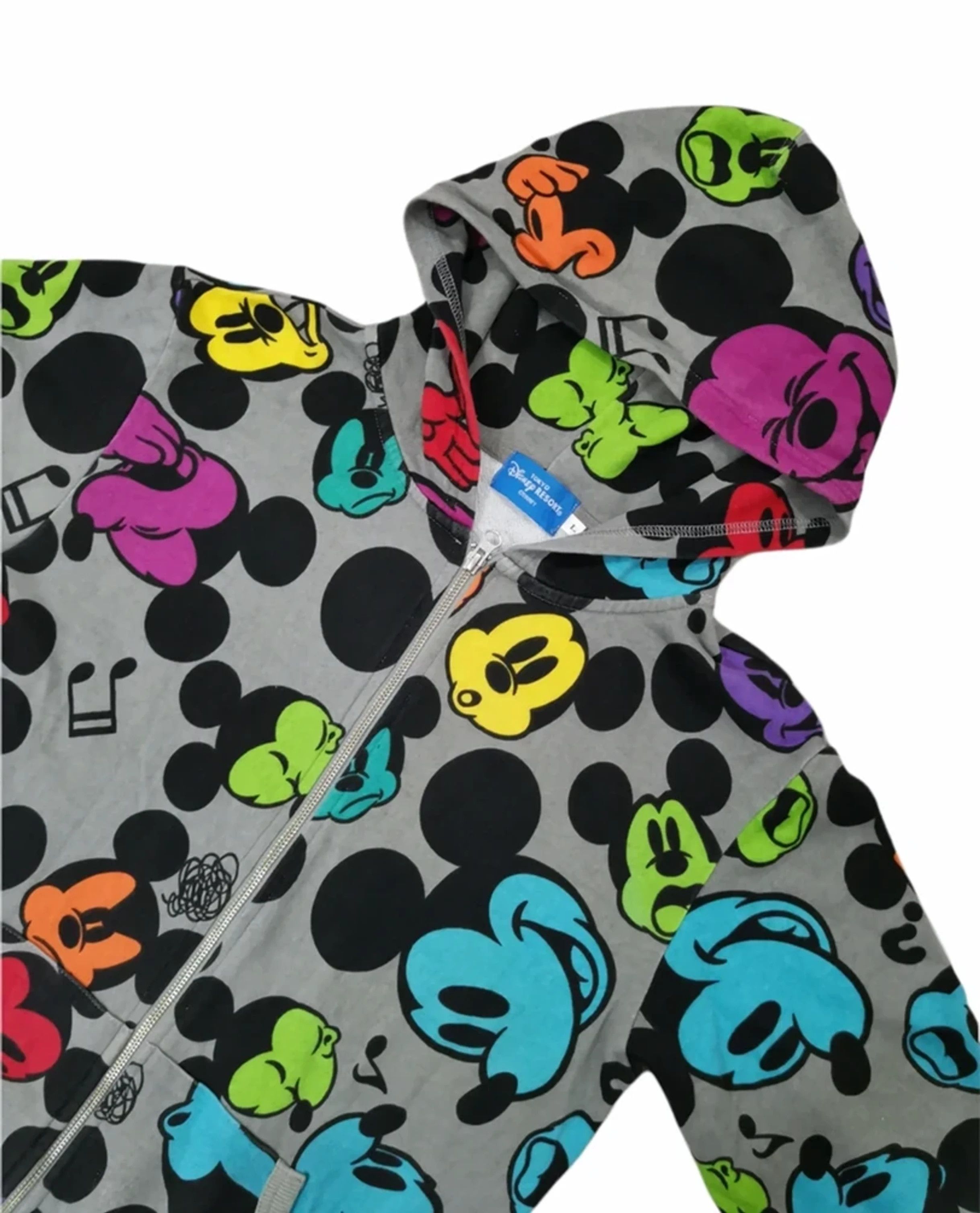 Disney Mickey x Disney Zip Up Hoodie OverPrint Japan Designer Size US L / EU 52-54 / 3 - 1 Thumbnail