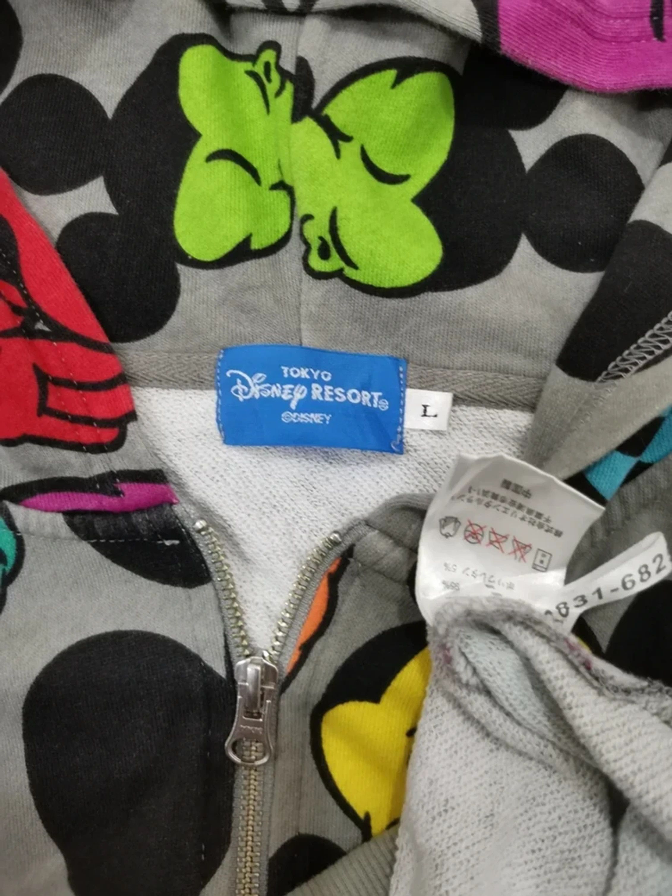 Disney Mickey x Disney Zip Up Hoodie OverPrint Japan Designer Size US L / EU 52-54 / 3 - 4 Thumbnail