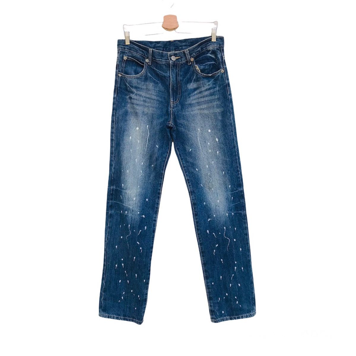 Japanese Brand × Other Rare Sperm Splatter paint jean unbrand denim waist 31 Size US 31 - 1 Thumbnail