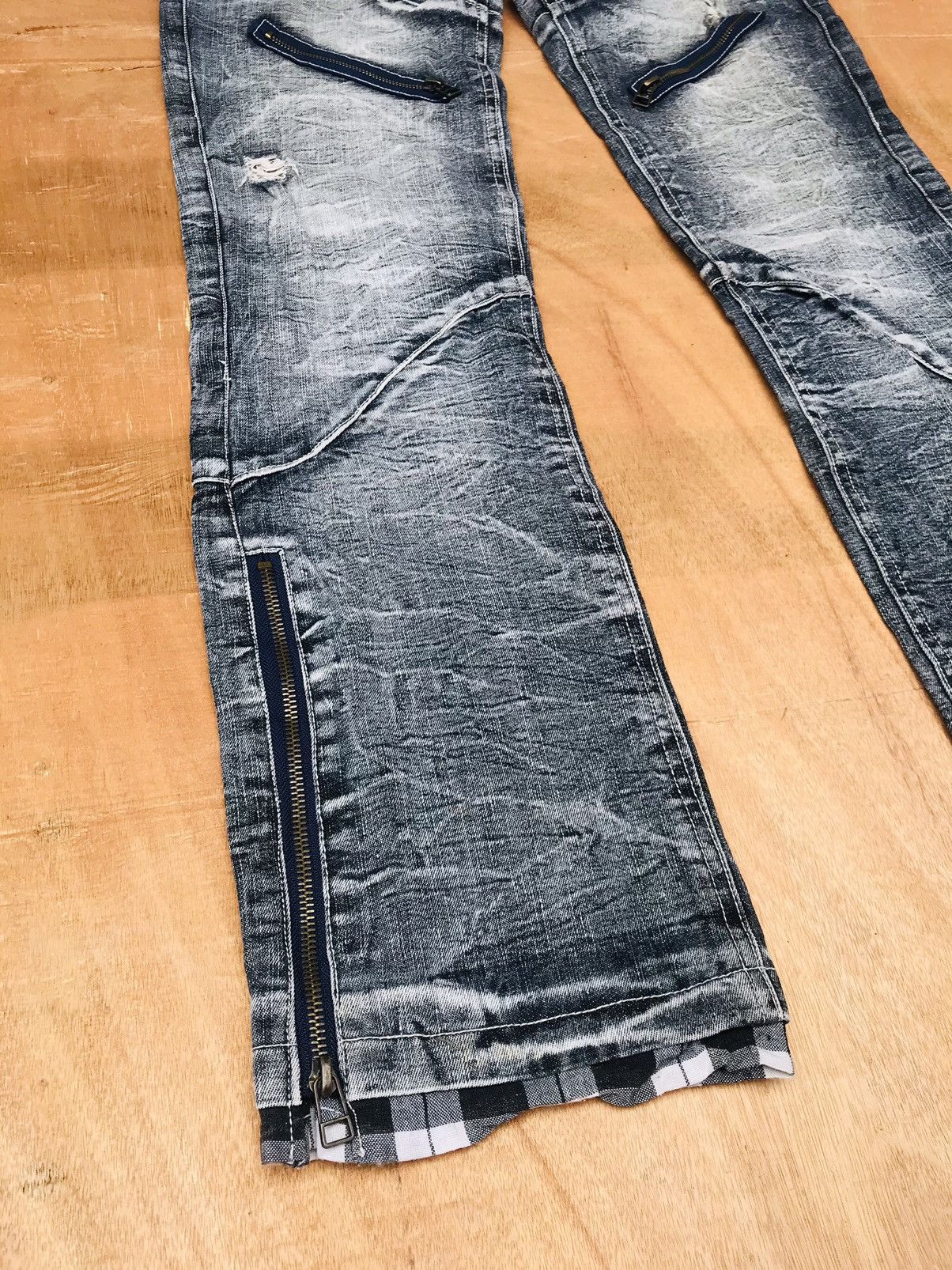 20471120 × Japanese Brand × Tornado Mart Lowbox bondage Spiral Knee zipper flashwash Crack Mark Size US 29 - 8 Thumbnail