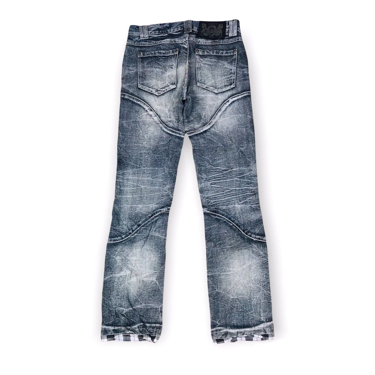 20471120 × Japanese Brand × Tornado Mart Lowbox bondage Spiral Knee zipper flashwash Crack Mark Size US 29 - 3 Thumbnail