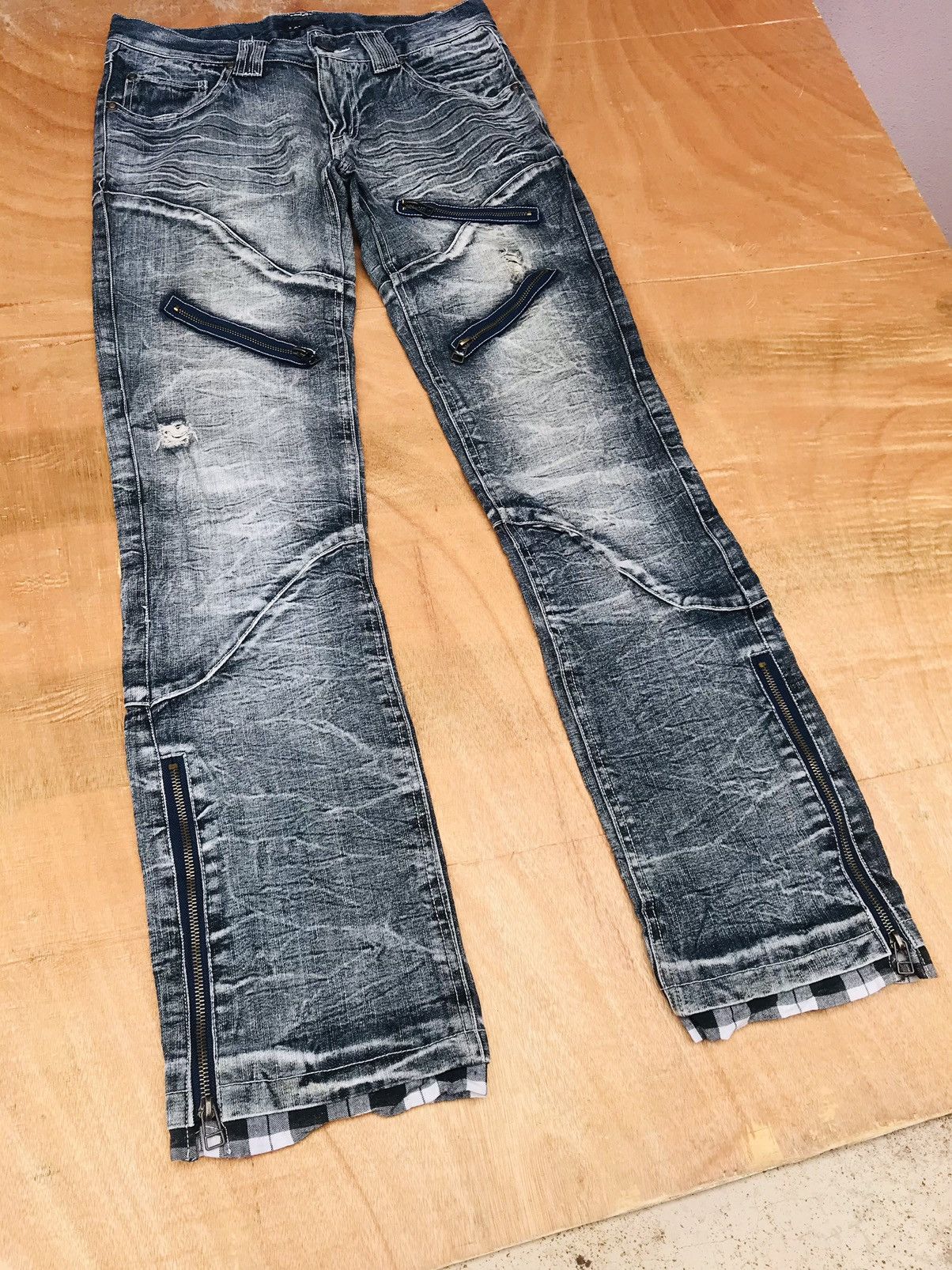 20471120 × Japanese Brand × Tornado Mart Lowbox bondage Spiral Knee zipper flashwash Crack Mark Size US 29 - 7 Thumbnail