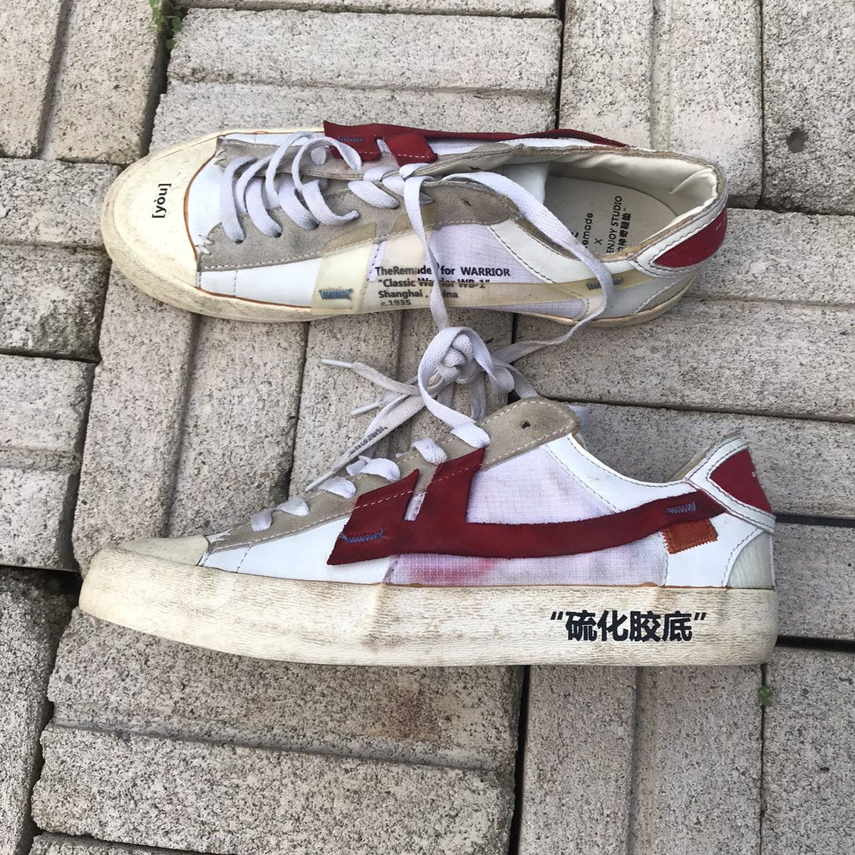 Handmade TheRemade X K.Yee dirty skate punk streetwear leathercotton Size US 9 / EU 42 - 1 Thumbnail