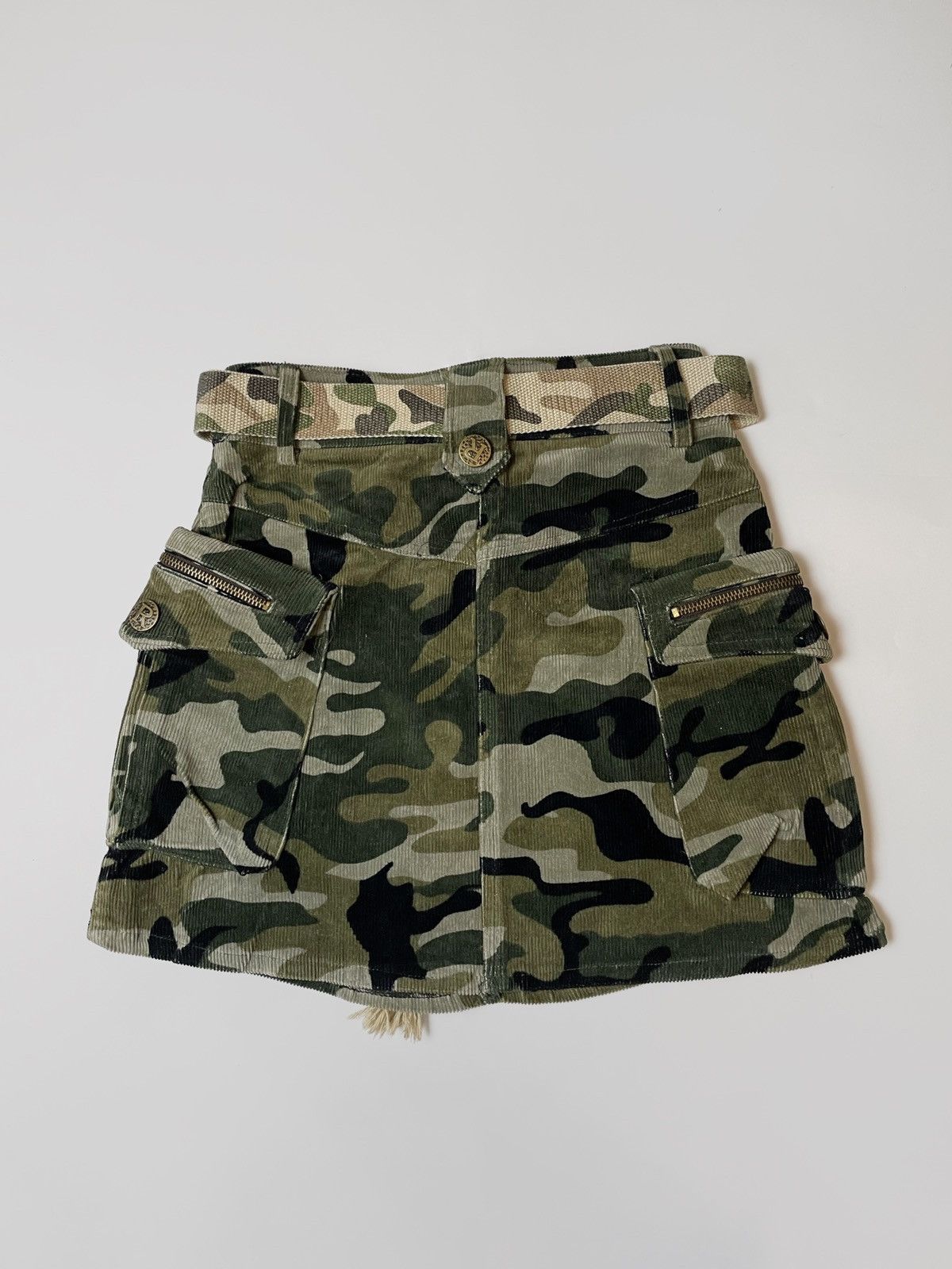 Vintage Vintage camo cargo mini skirts 2TK Japanese style Size 25" / US 0 / IT 36 - 2 Thumbnail