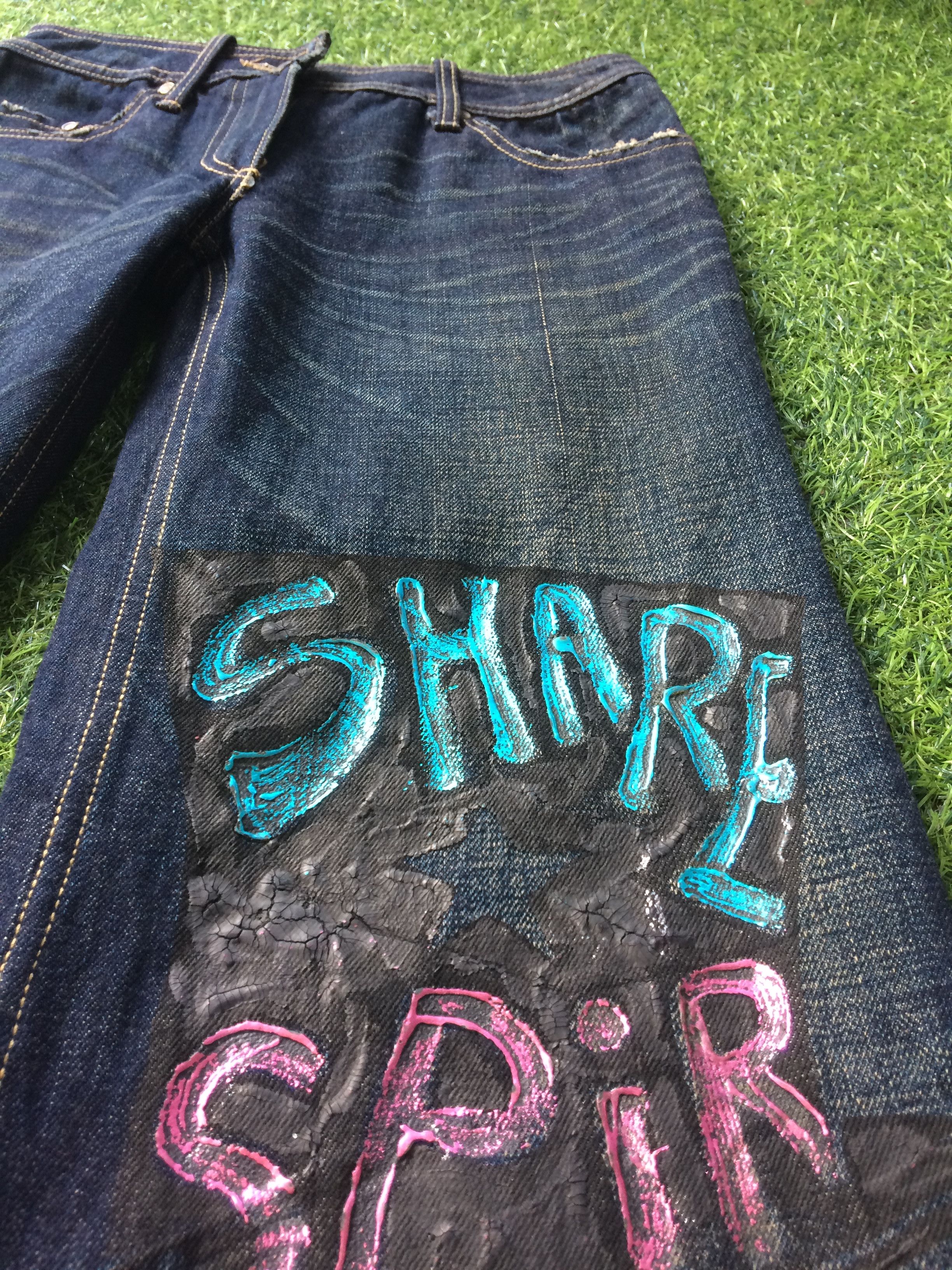 Japanese Brand Japanese Painted Flared Denim Jeans #D-362 Size 25" / US 0 / IT 36 - 2 Thumbnail