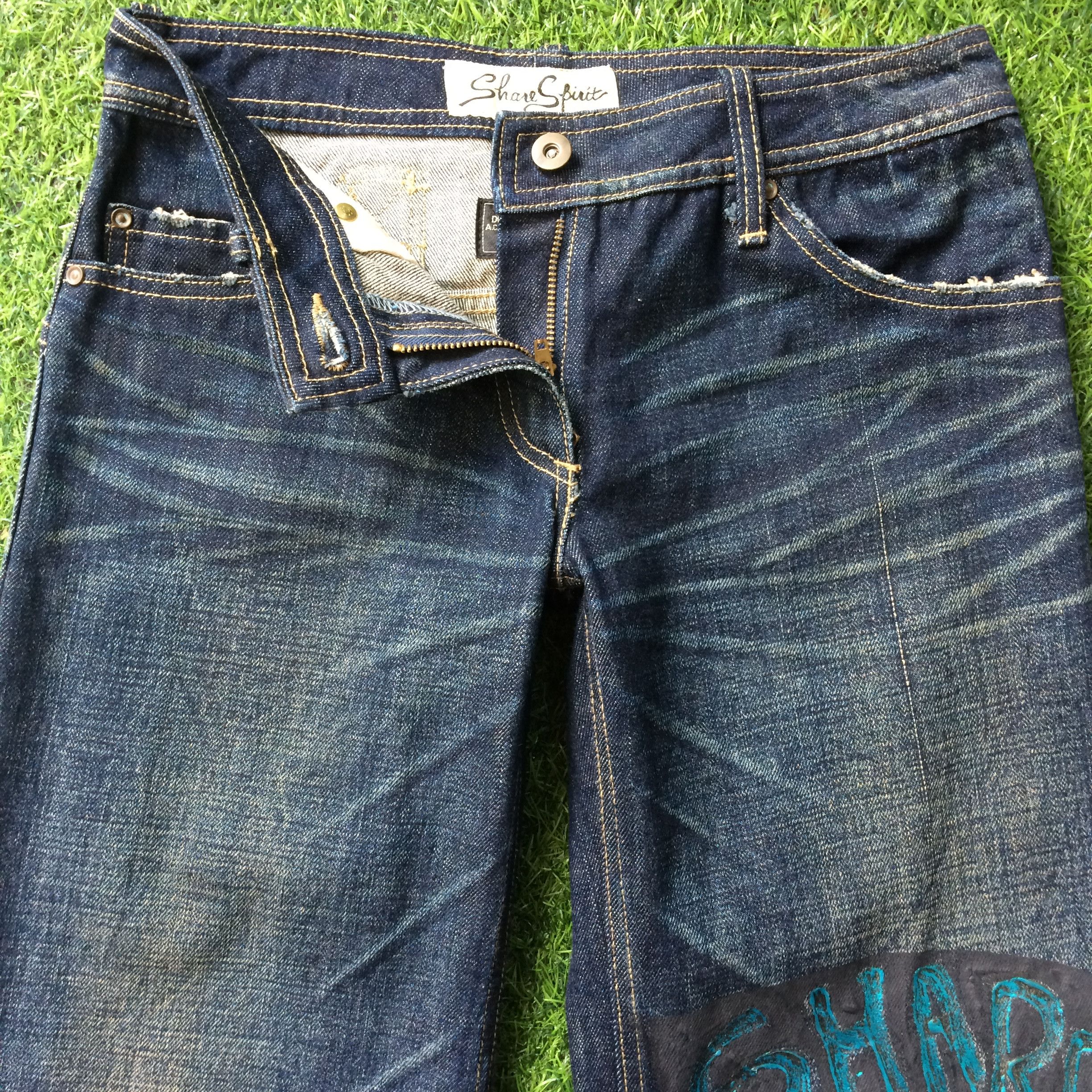 Japanese Brand Japanese Painted Flared Denim Jeans #D-362 Size 25" / US 0 / IT 36 - 5 Thumbnail