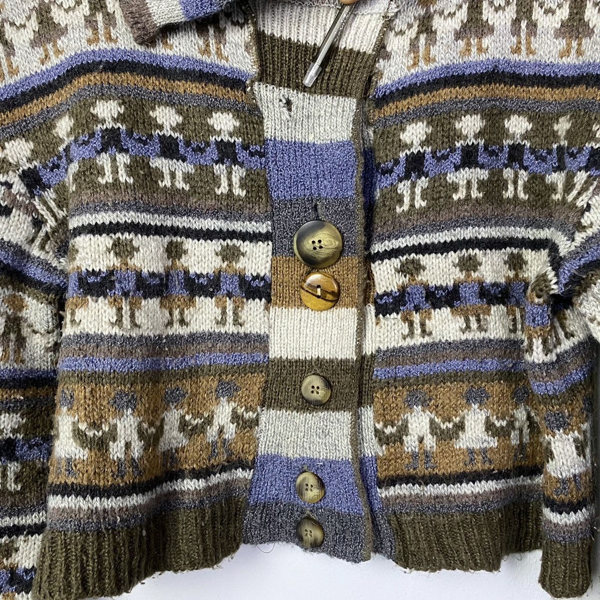 Aran Isles Knitwear Vintage Cardigan Knitwear Native Button Up Crop Top Size L / US 10 / IT 46 - 5 Thumbnail